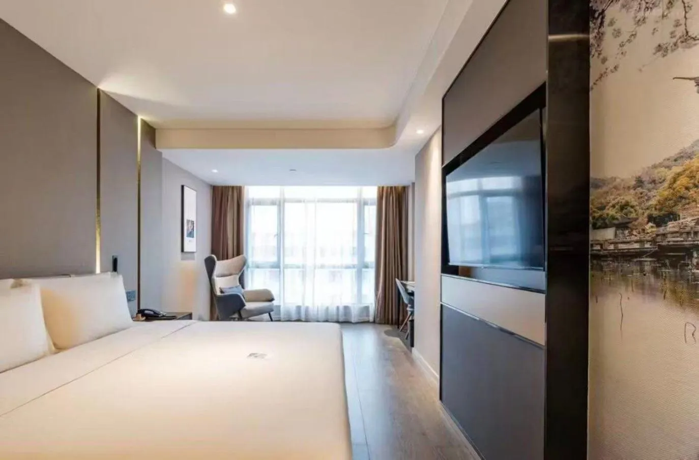 Photo of the whole room, Bed in Atour Hotel Hangzhou Huanglong Wanke Xueyuan Road