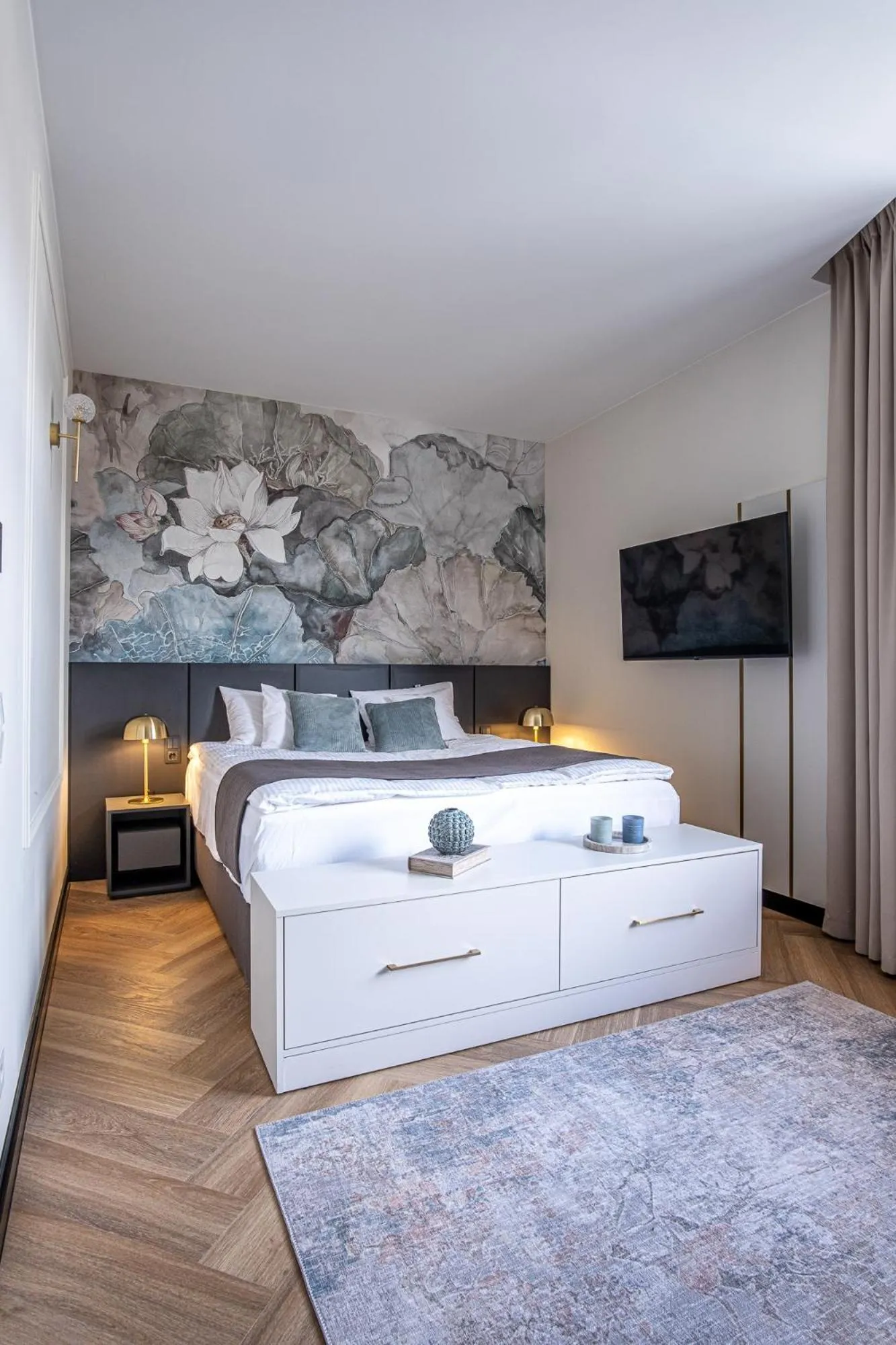 Communal lounge/ TV room, Bed in Carvala Boutique Apartments