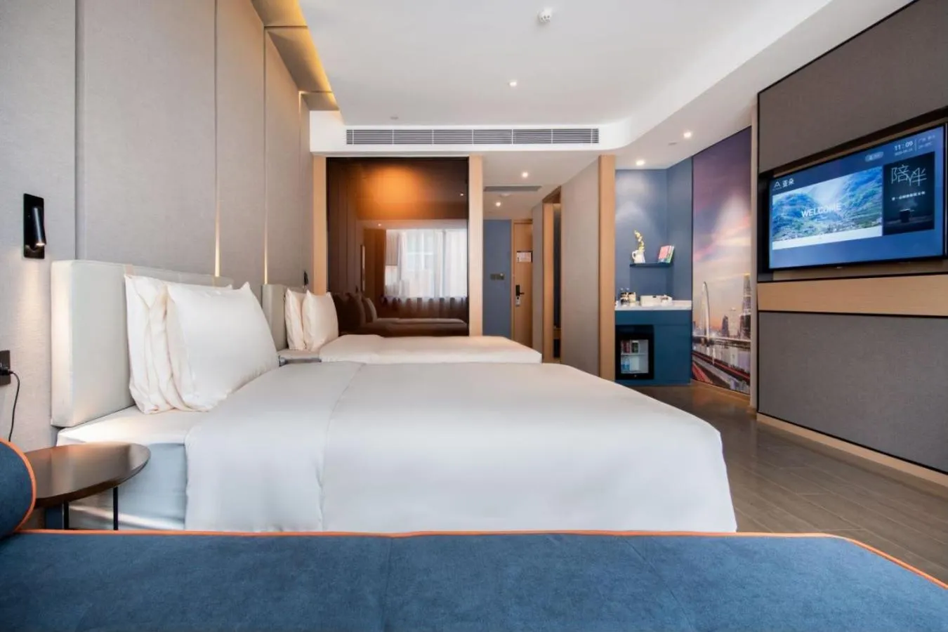 Bedroom, Bed in Atour Hotel Guangzhou Baiyun New Town Jiangxia Metro Station
