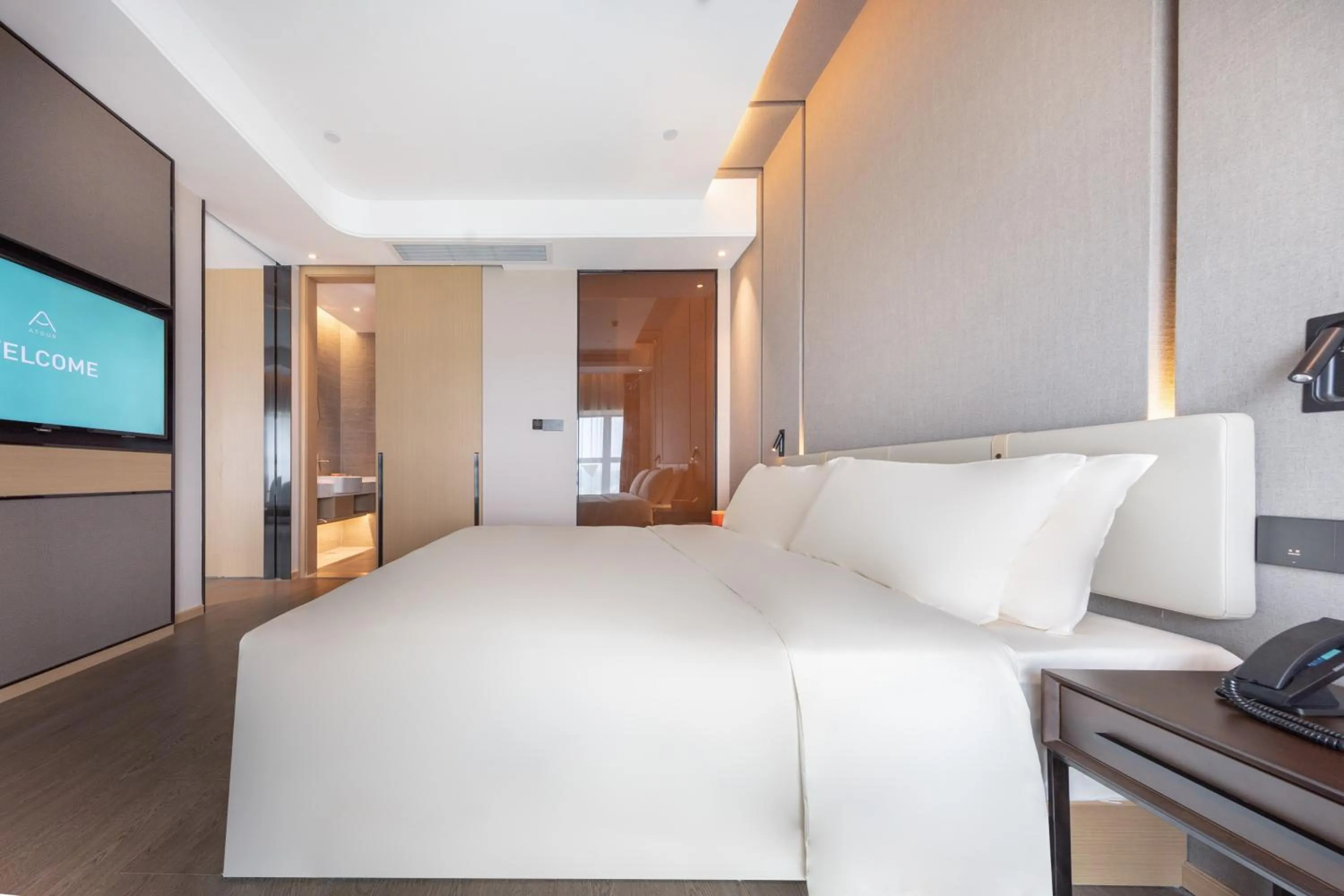 Bedroom, Bed in Atour Hotel Guangzhou South High-speed Railway Station