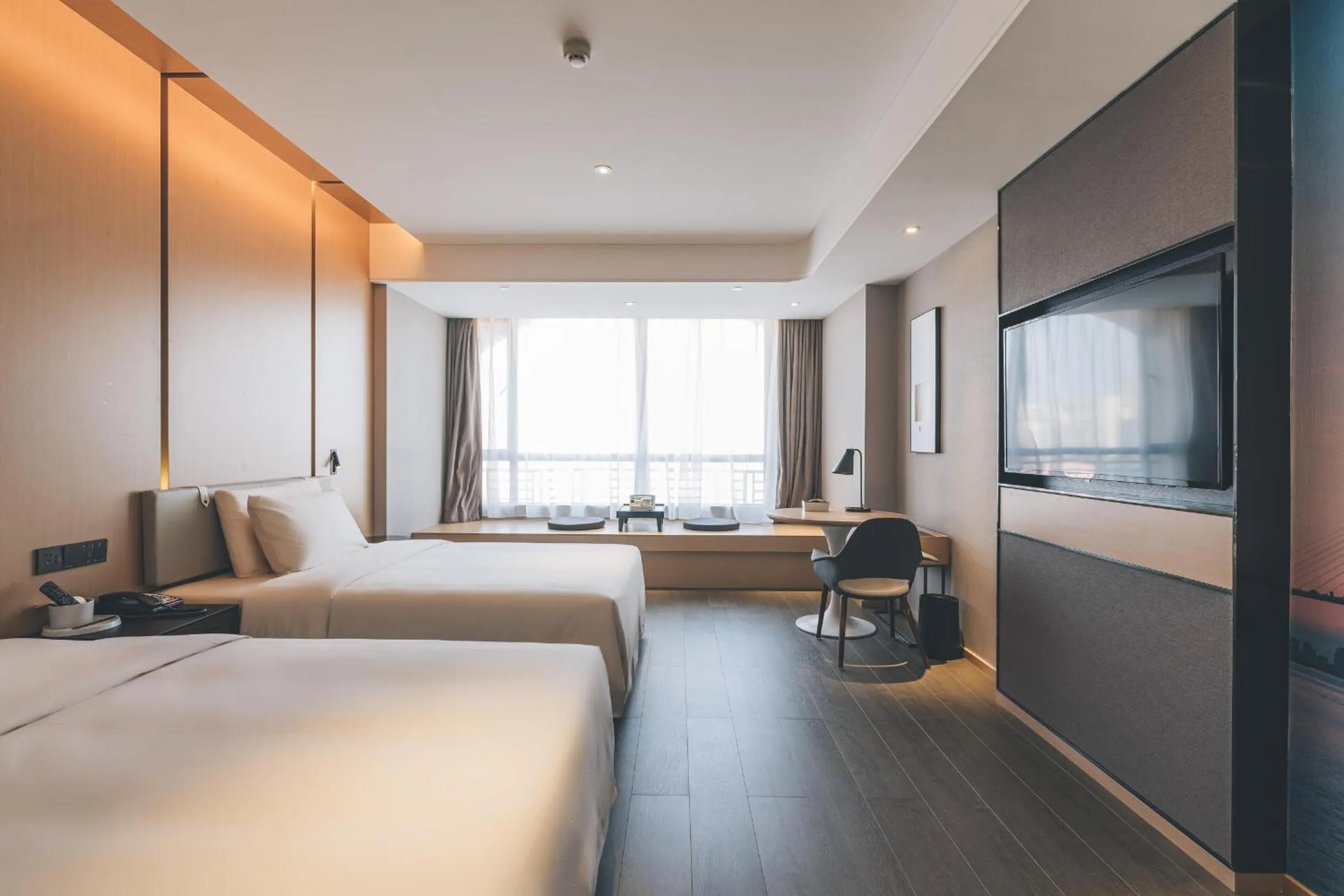 Bed in Atour Hotel Zhanjiang Renmin Avenue Dingsheng Plaza