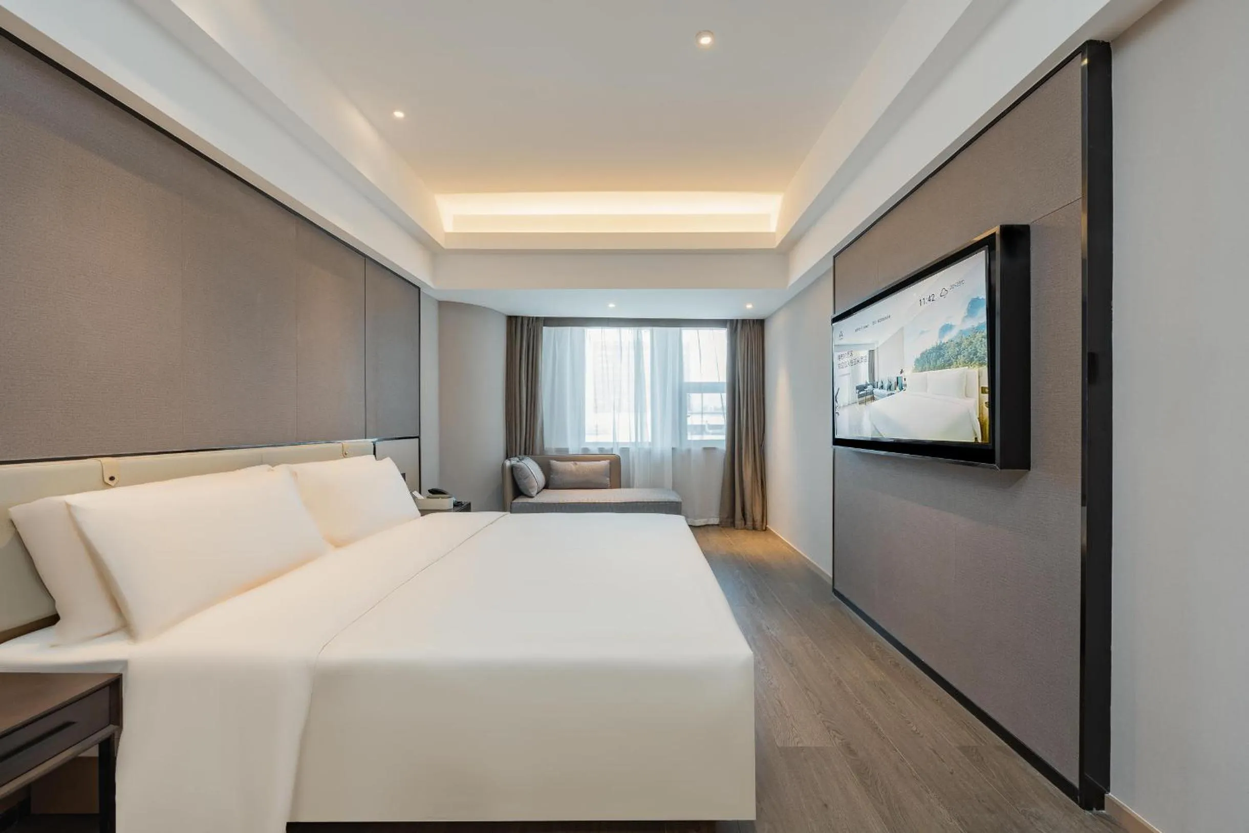 Bed in Atour Hotel Chongqing North Railway Station