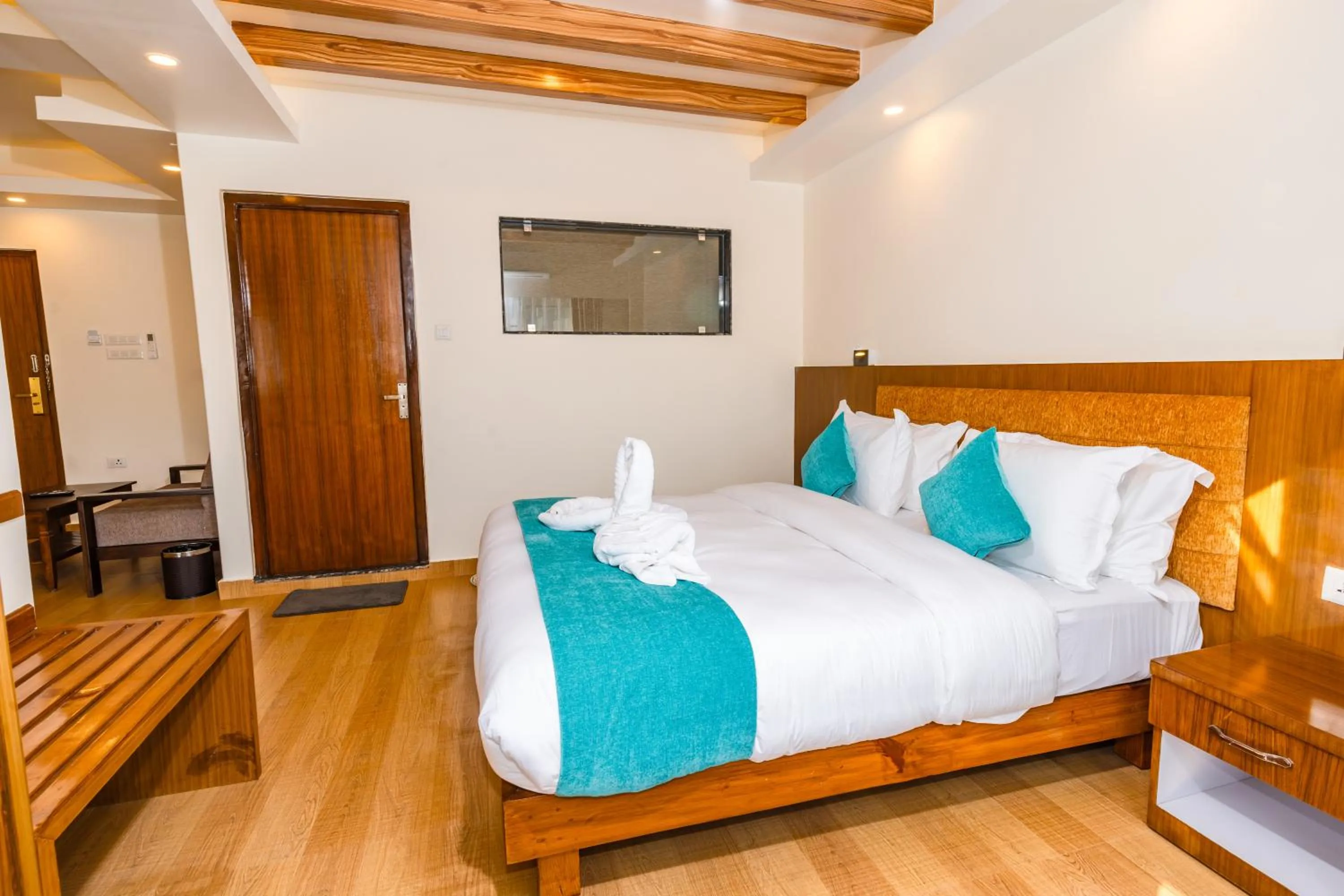 Living room, Bed in Pokhara Alpine and Springs