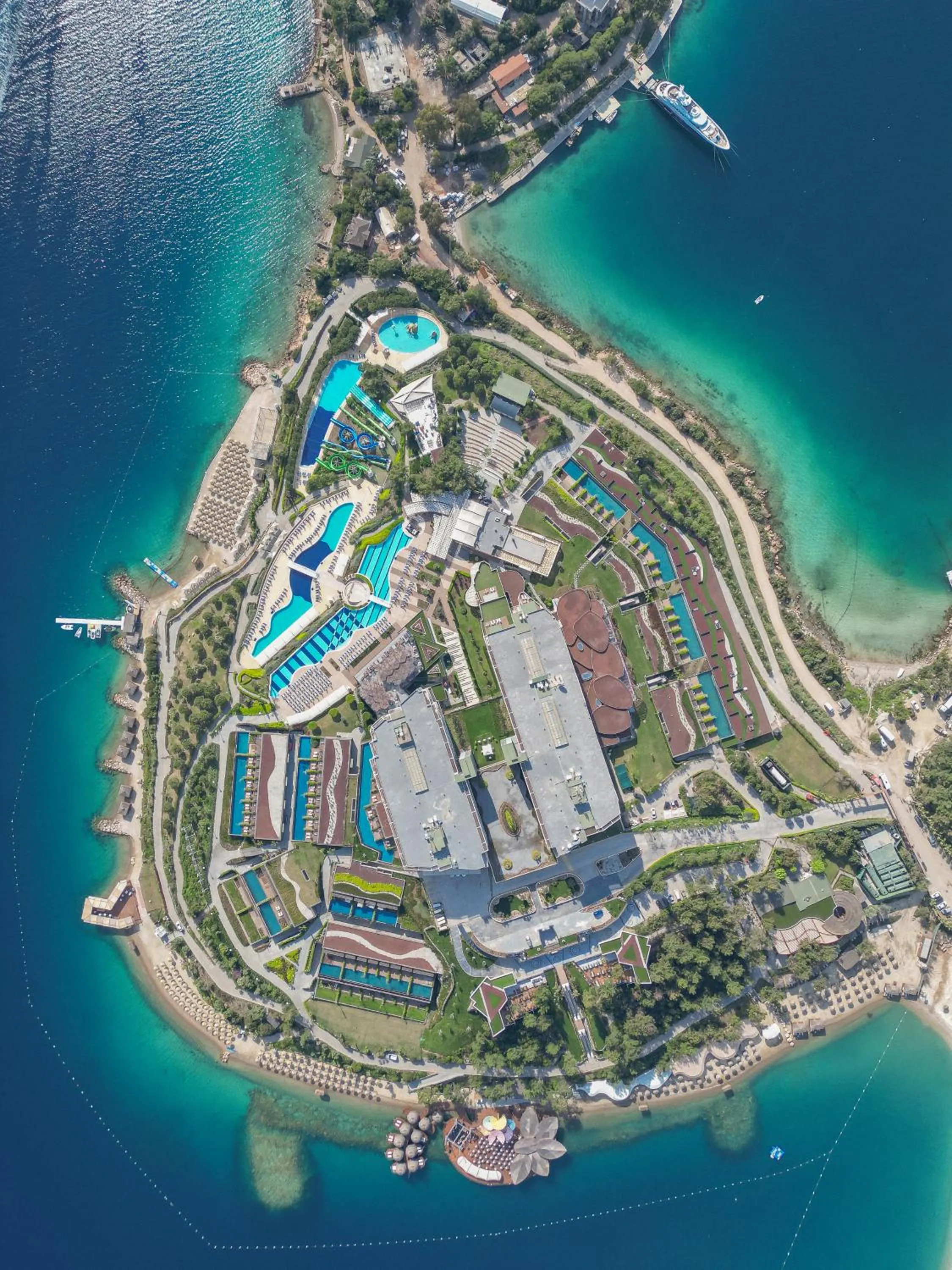 Bird's eye view in La Blanche Island Bodrum