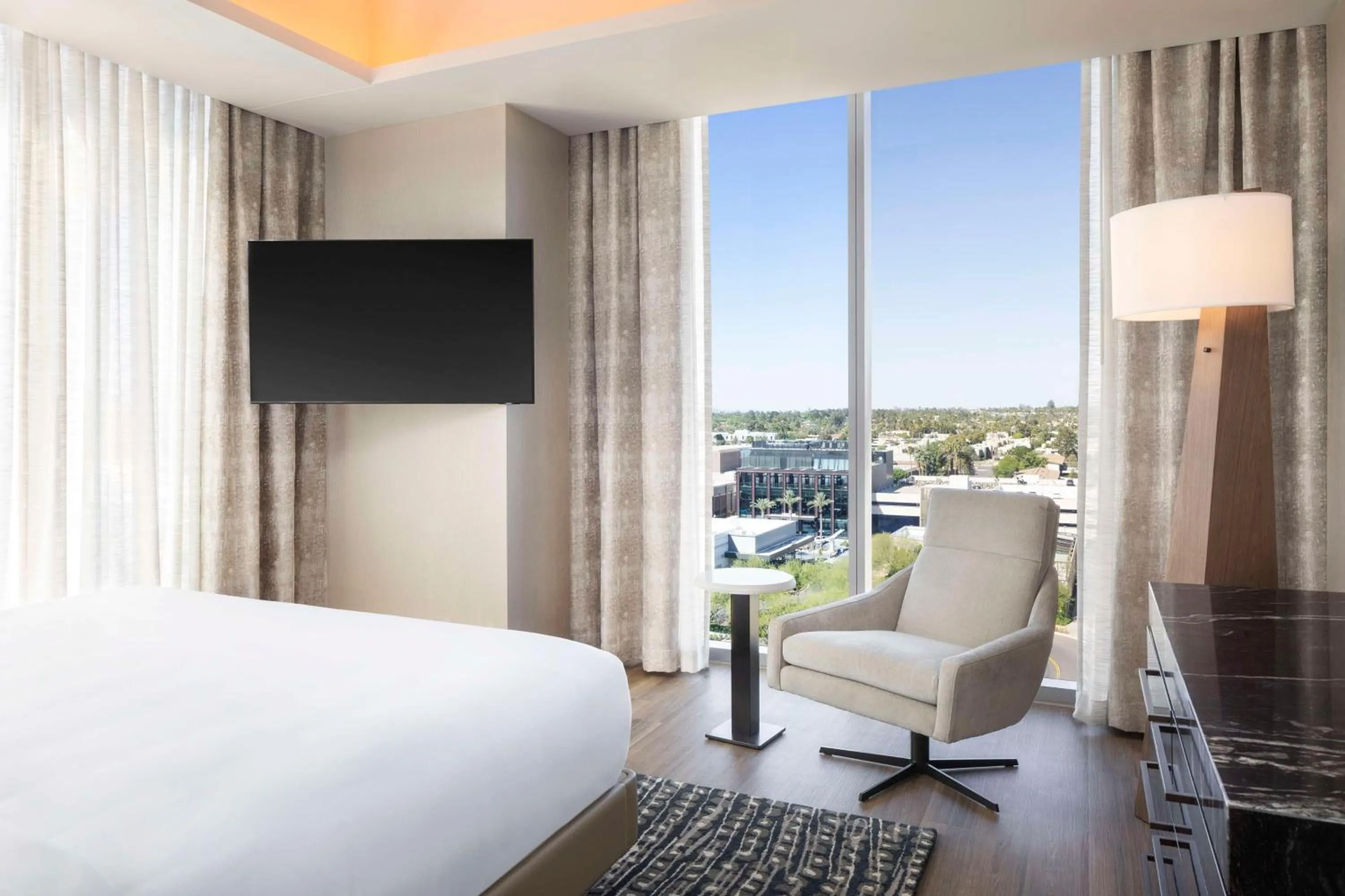 Bed in Caesars Republic Scottsdale, a Hilton Hotel