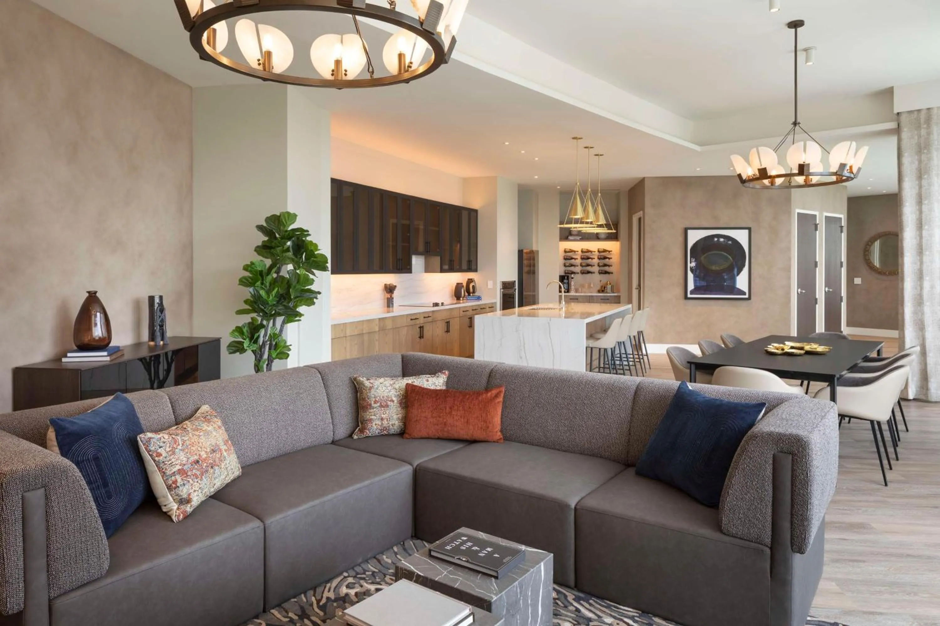 Living room in Caesars Republic Scottsdale, a Hilton Hotel