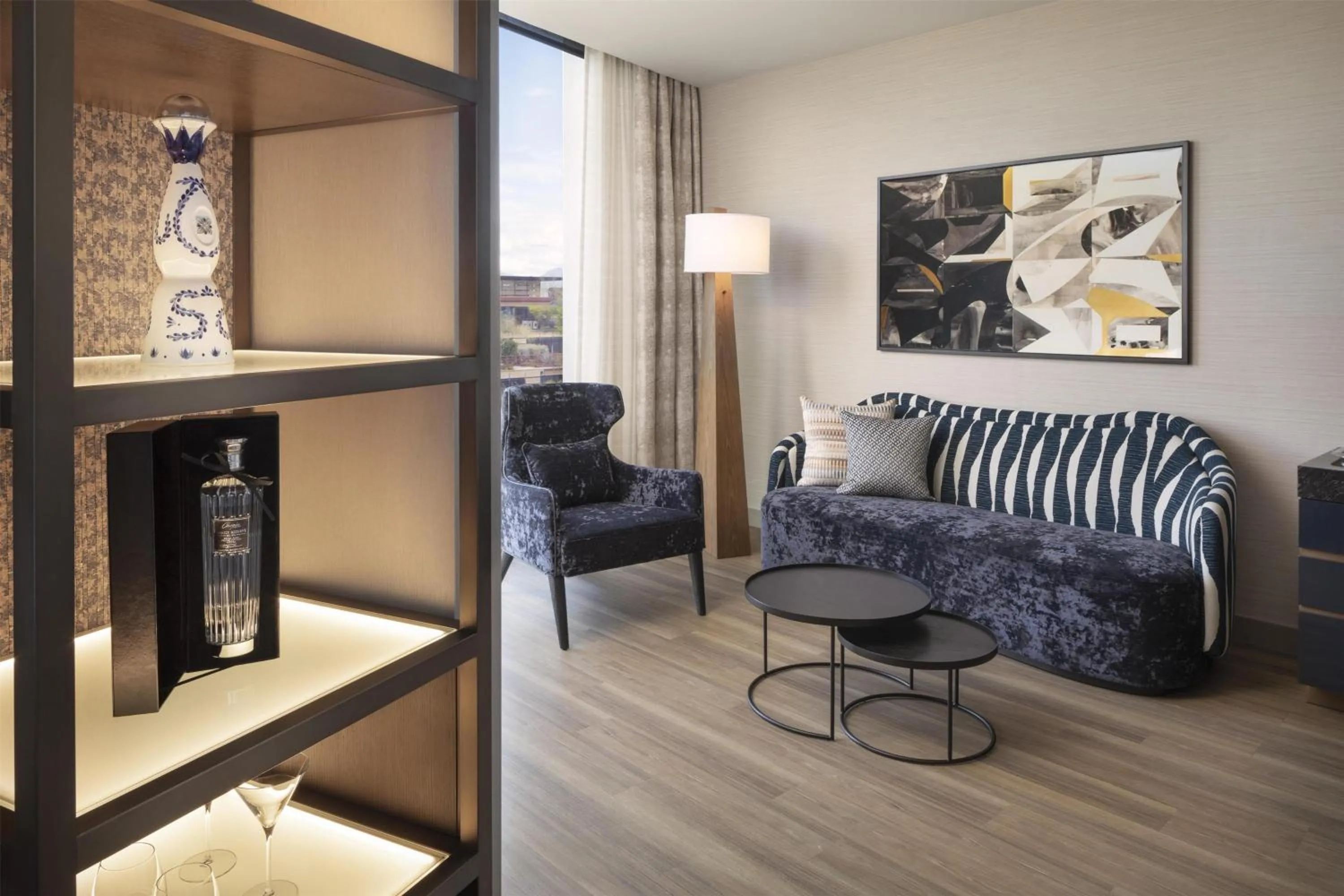 Living room in Caesars Republic Scottsdale, a Hilton Hotel