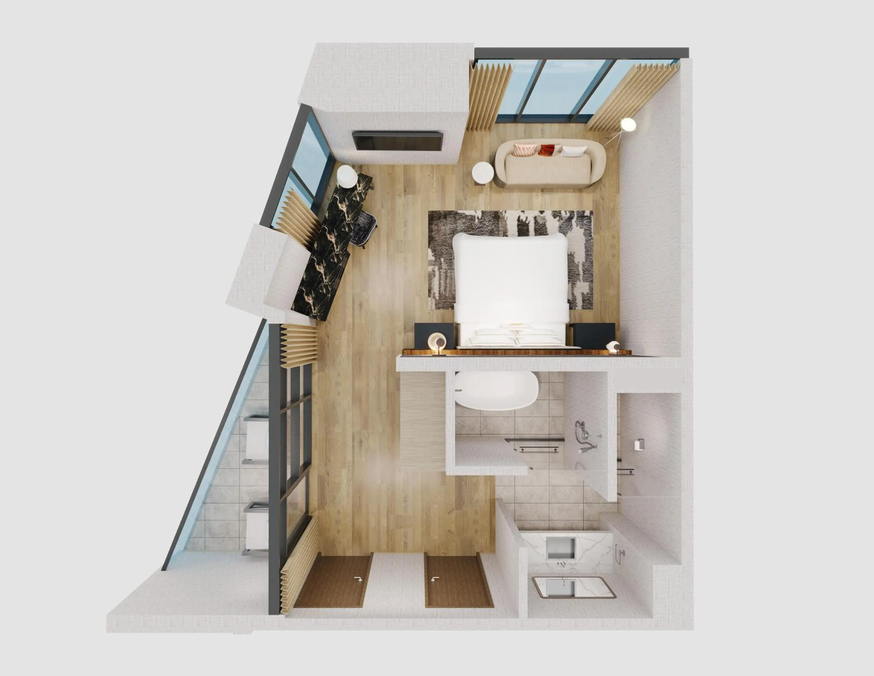 Floor plan in Caesars Republic Scottsdale, a Hilton Hotel
