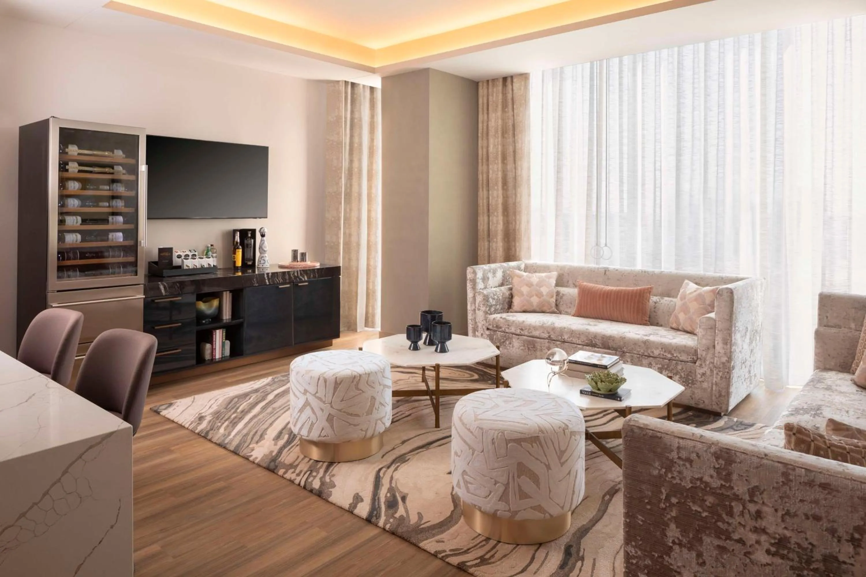 Living room in Caesars Republic Scottsdale, a Hilton Hotel