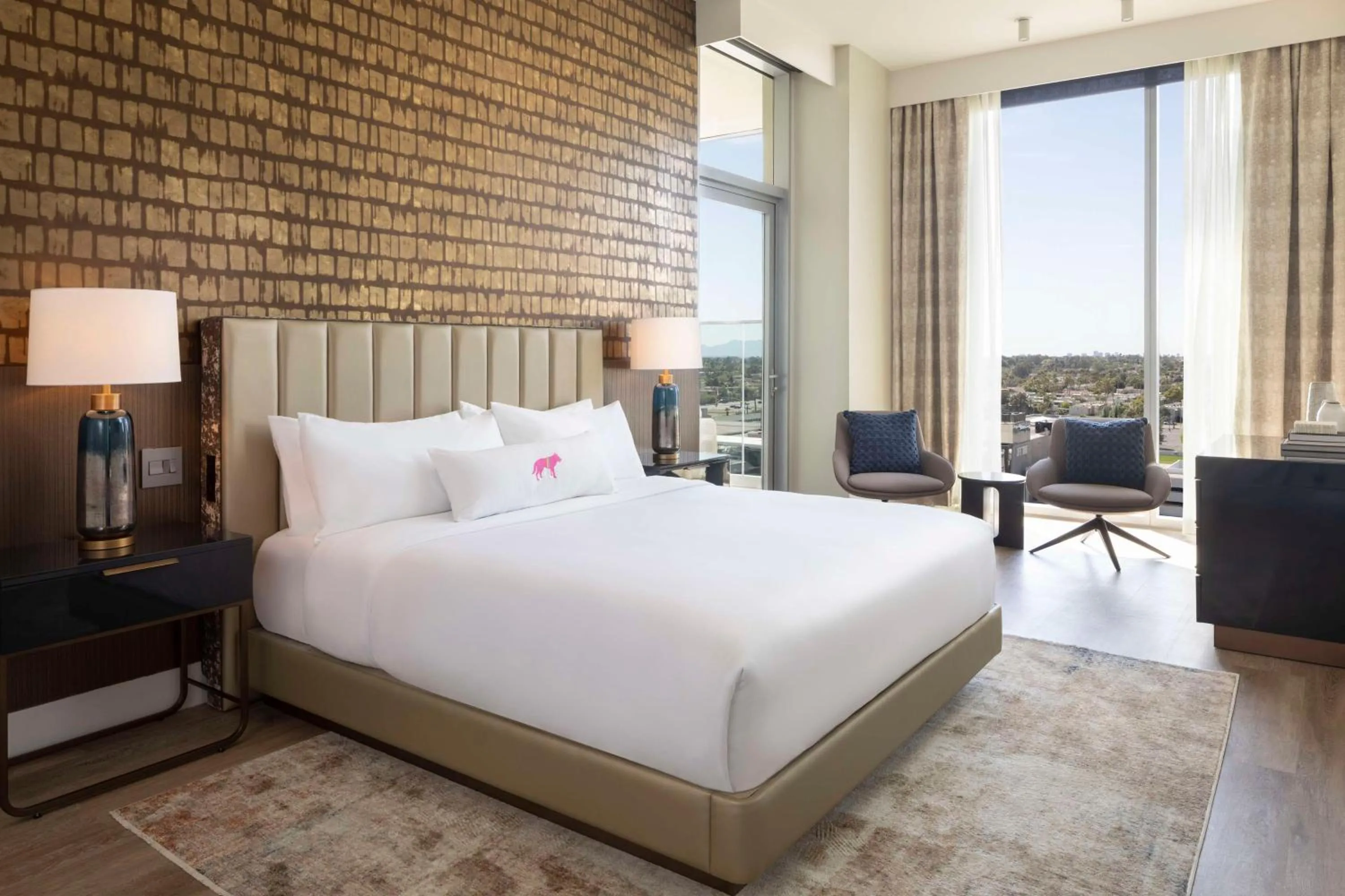 Bed in Caesars Republic Scottsdale, a Hilton Hotel