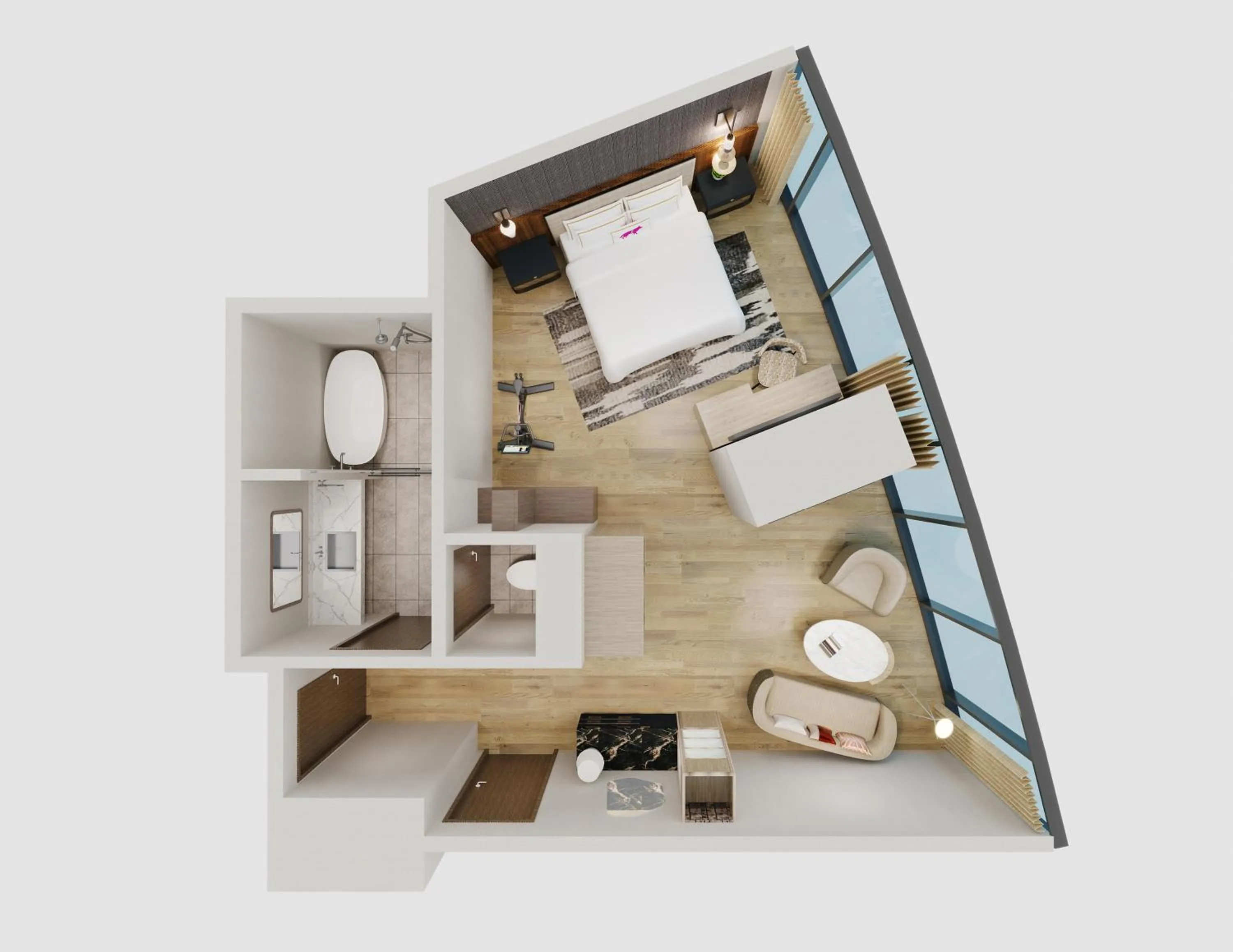 Floor plan in Caesars Republic Scottsdale, a Hilton Hotel