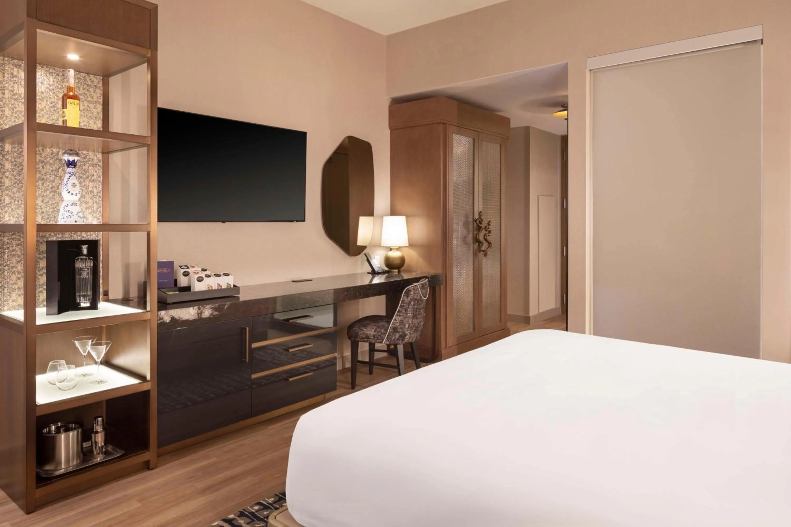 Bed in Caesars Republic Scottsdale, a Hilton Hotel