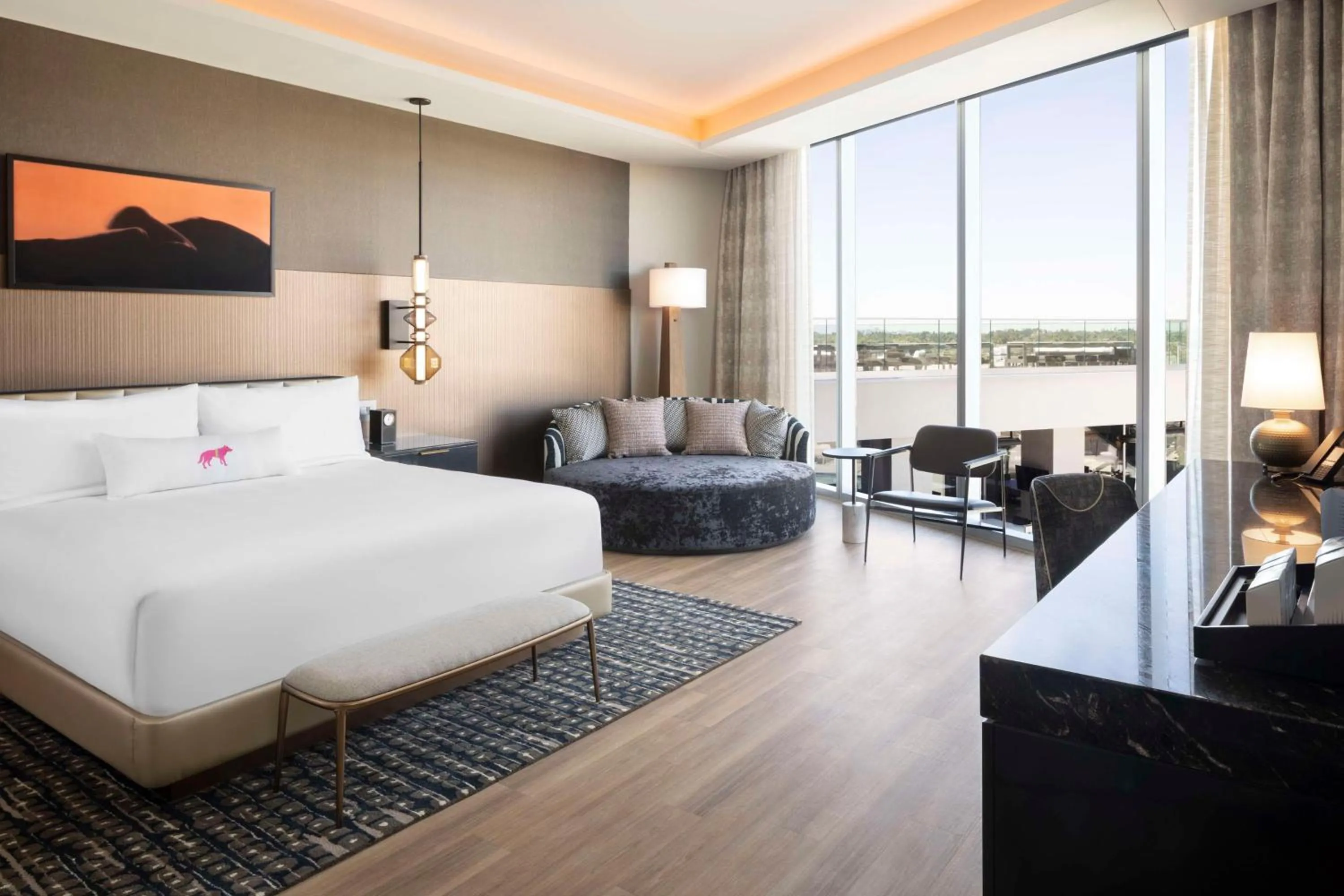 Bed in Caesars Republic Scottsdale, a Hilton Hotel