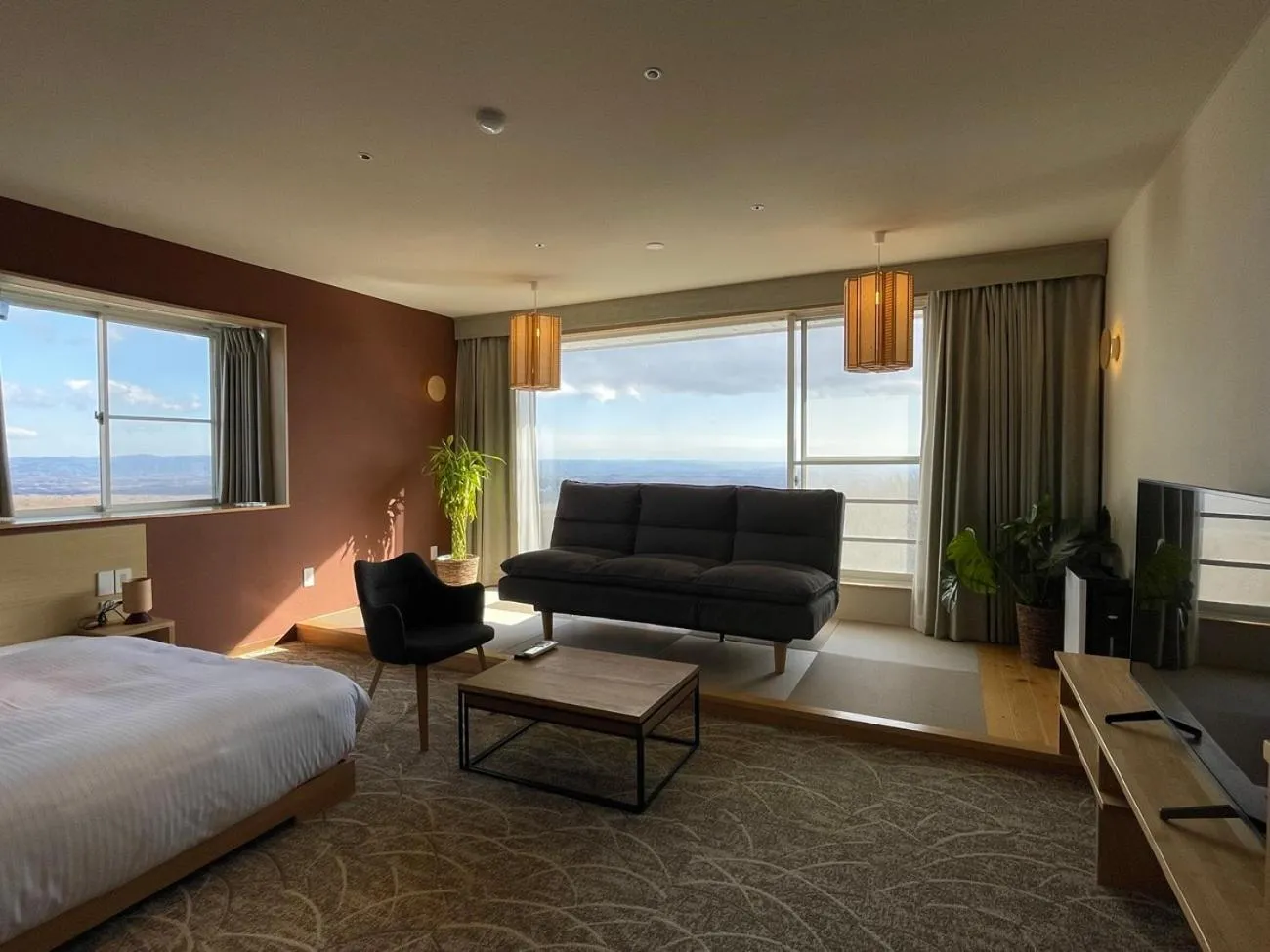 Living room, Bed in Resort Hotel RAKI House Nasu