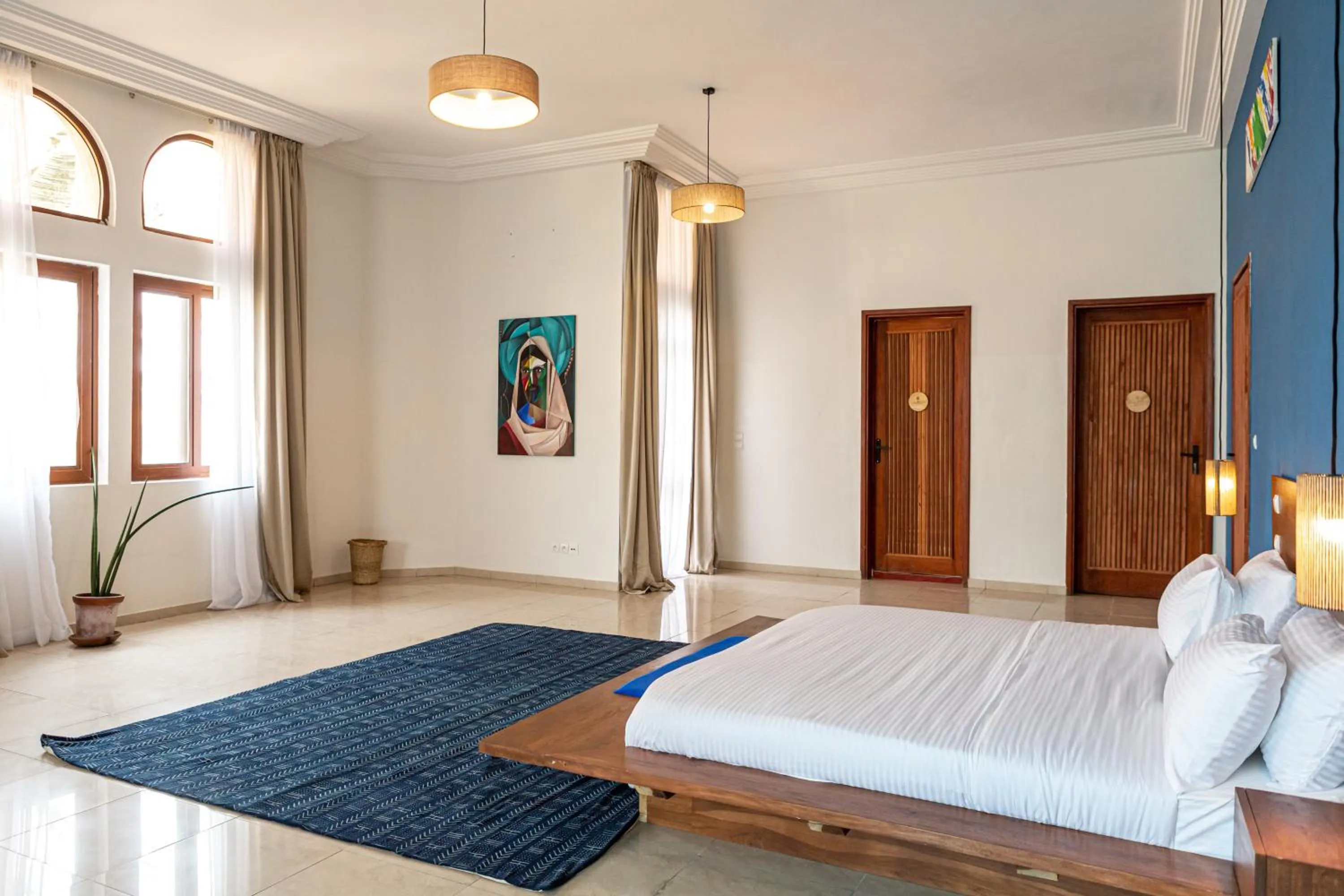 Bed in Tamarin Hôtel Cotonou