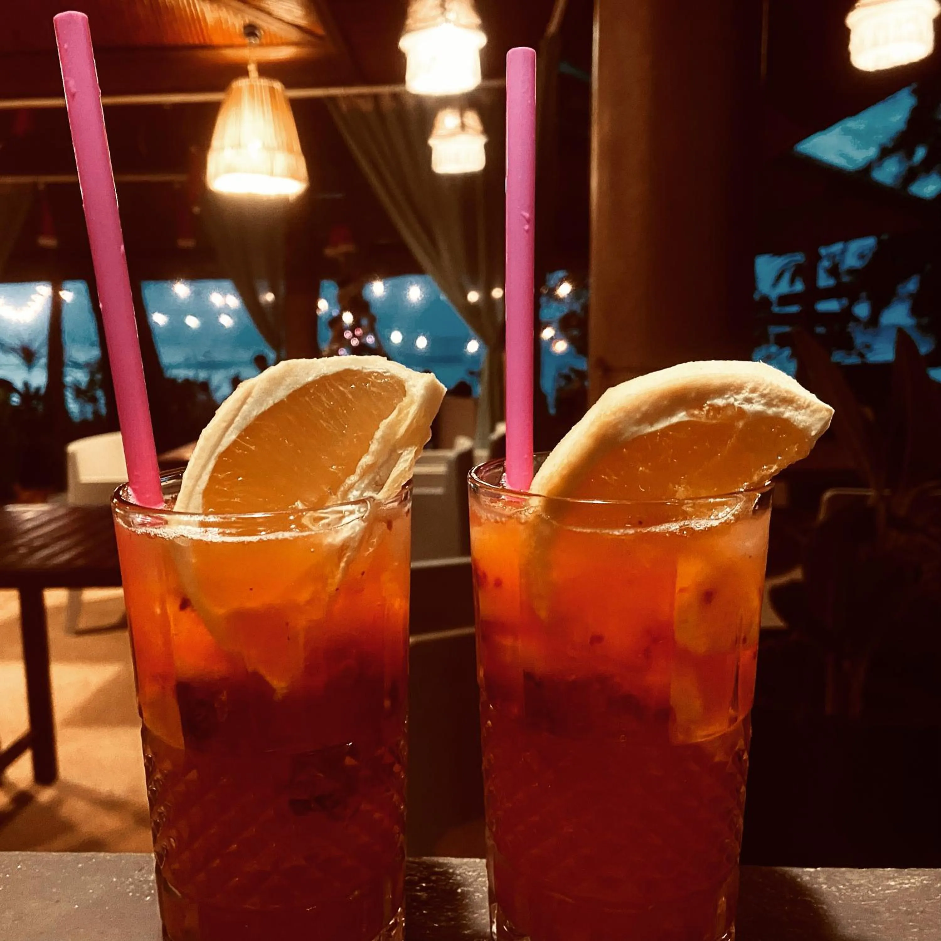 Drinks in Secret Beach Bungalows