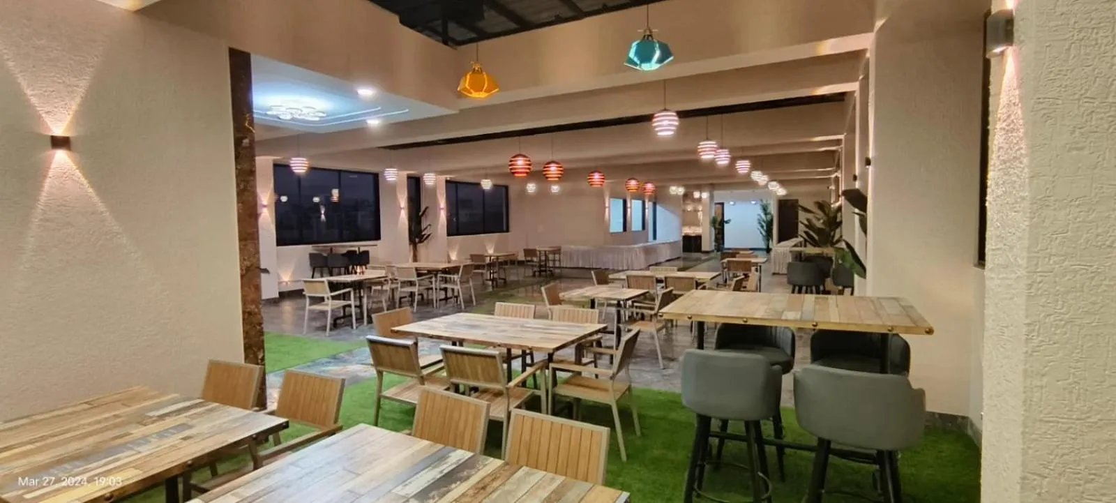 Seating area in Krishna Inn