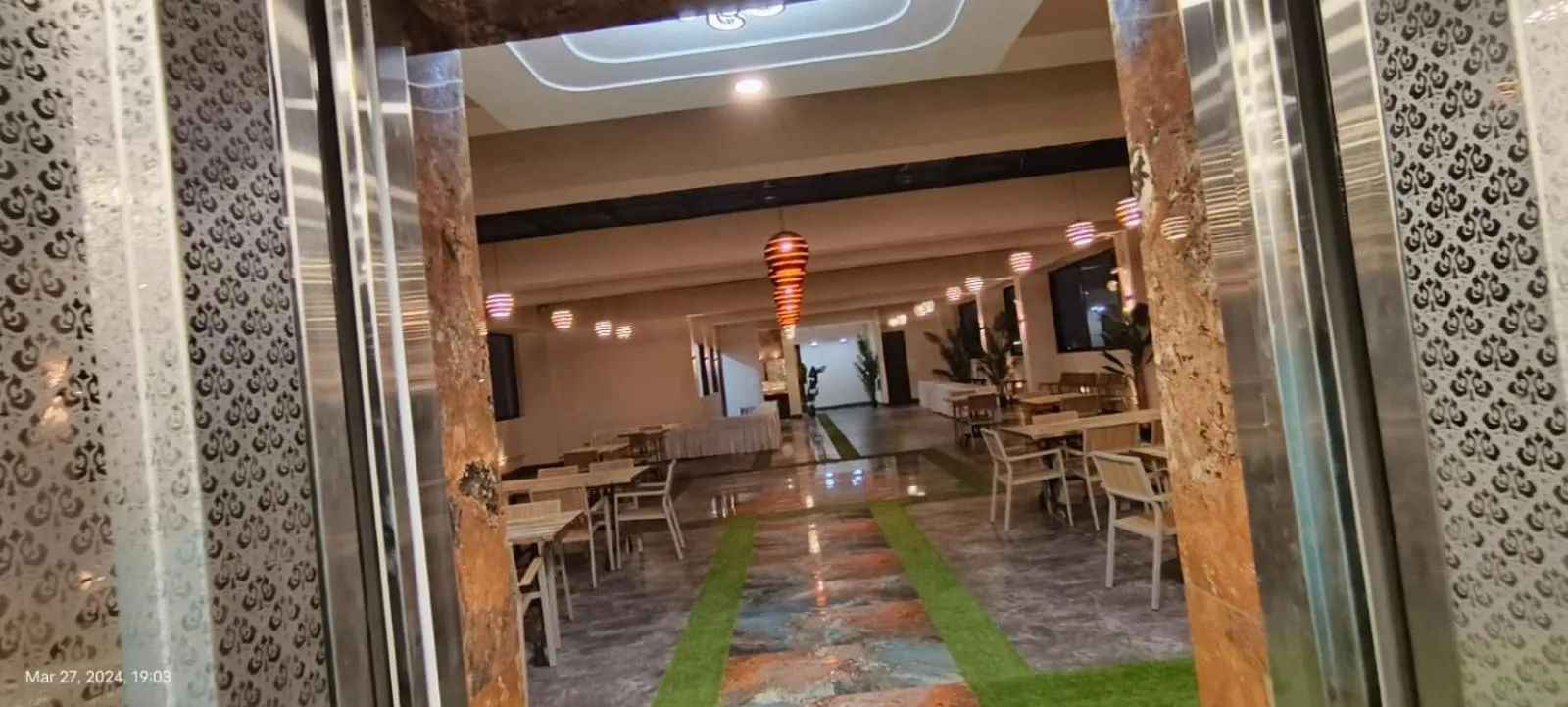 Seating area in Krishna Inn