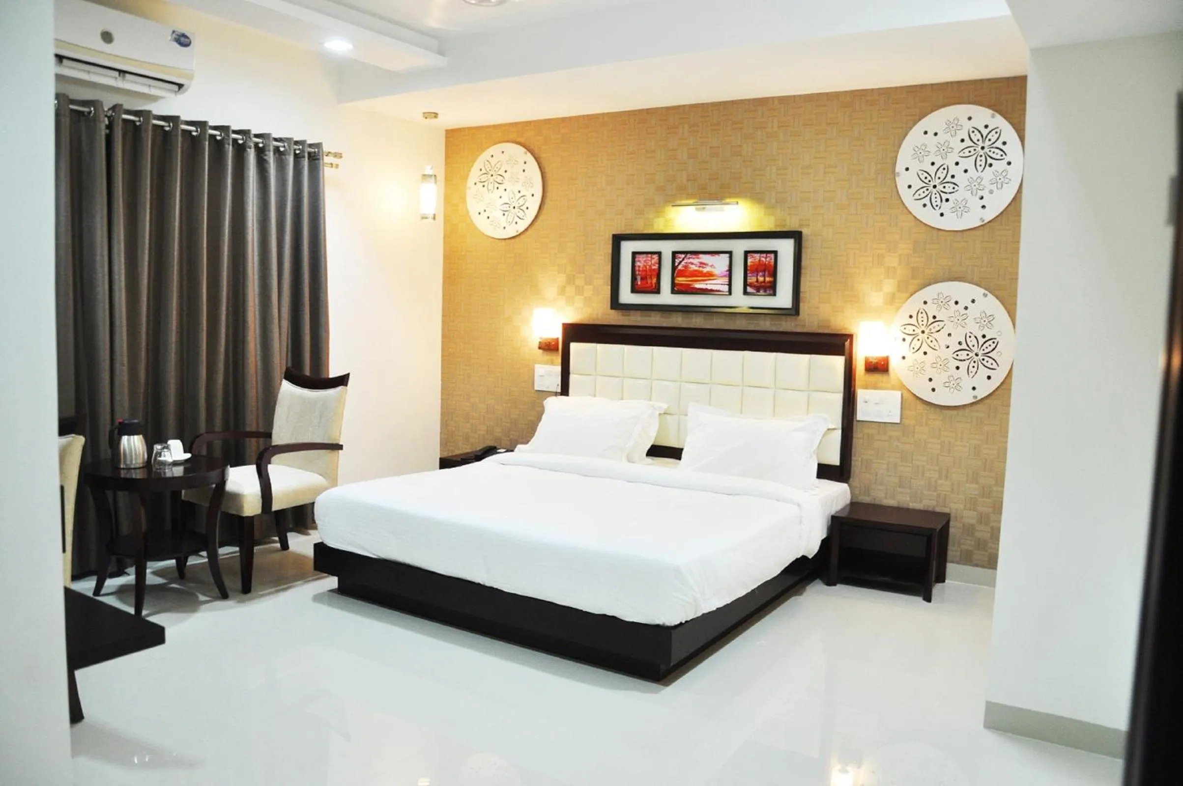 Photo of the whole room, Bed in Krishna Inn