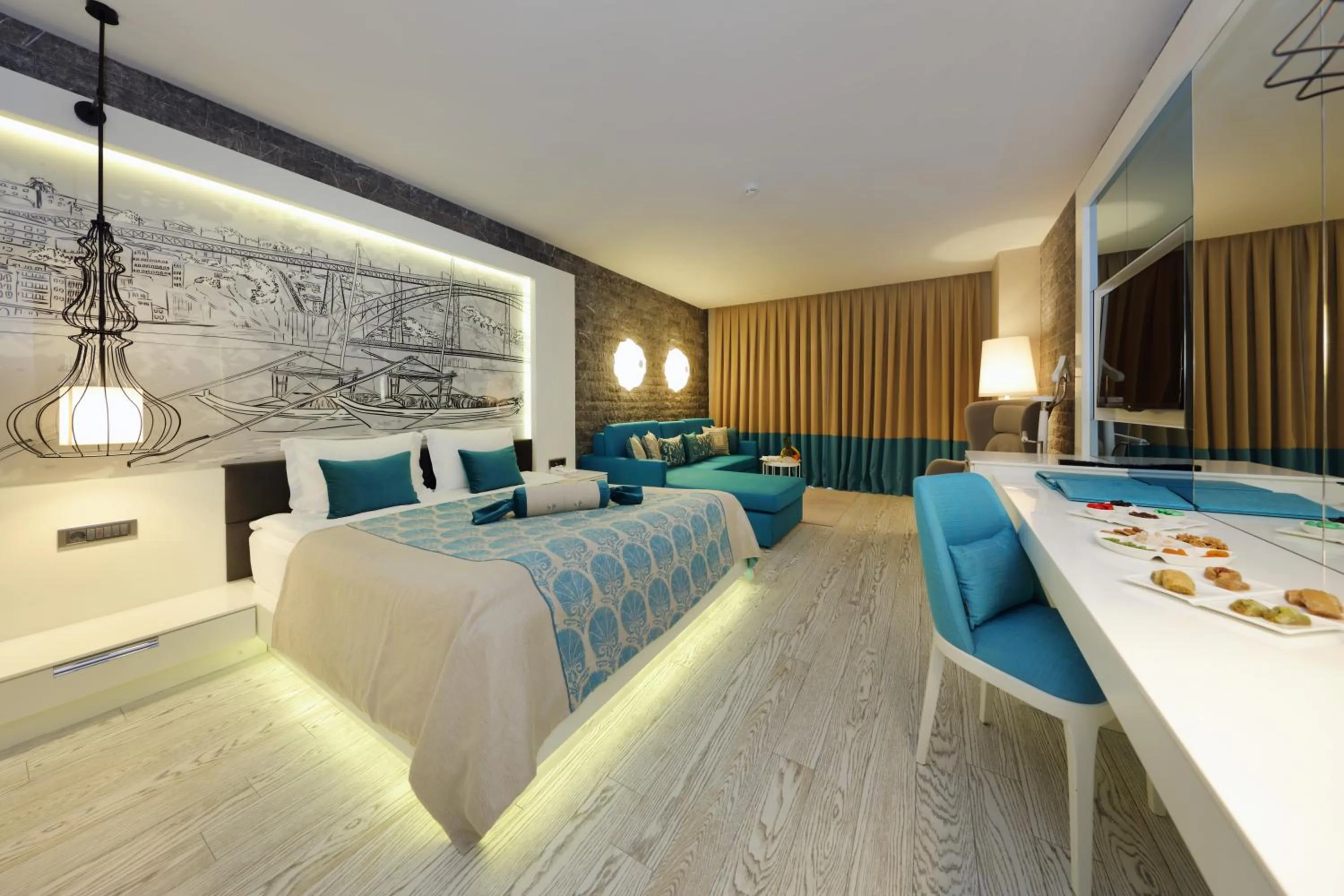 Bed in Sueno Hotels Deluxe Belek