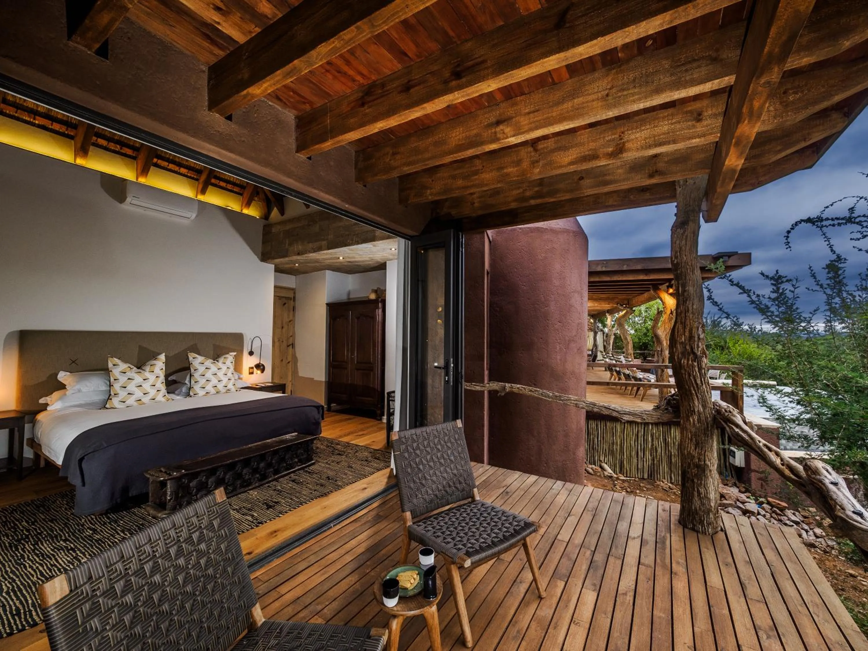 Patio, Bed in Madikwe Safari Lodge