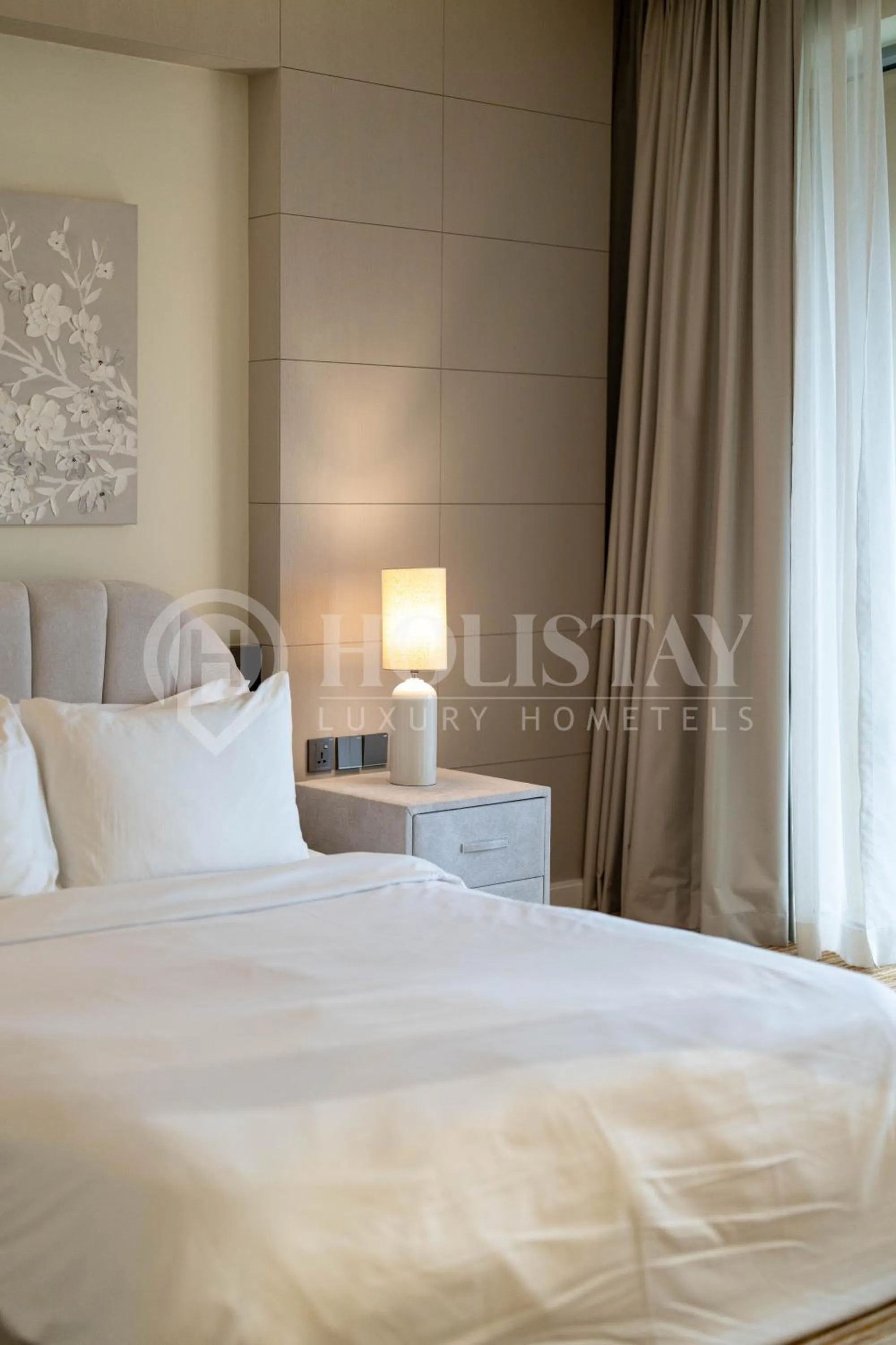 Photo of the whole room, Bed in Holistay Luxury Homes - Burj khalifa view - Direct Access Dubai Mall