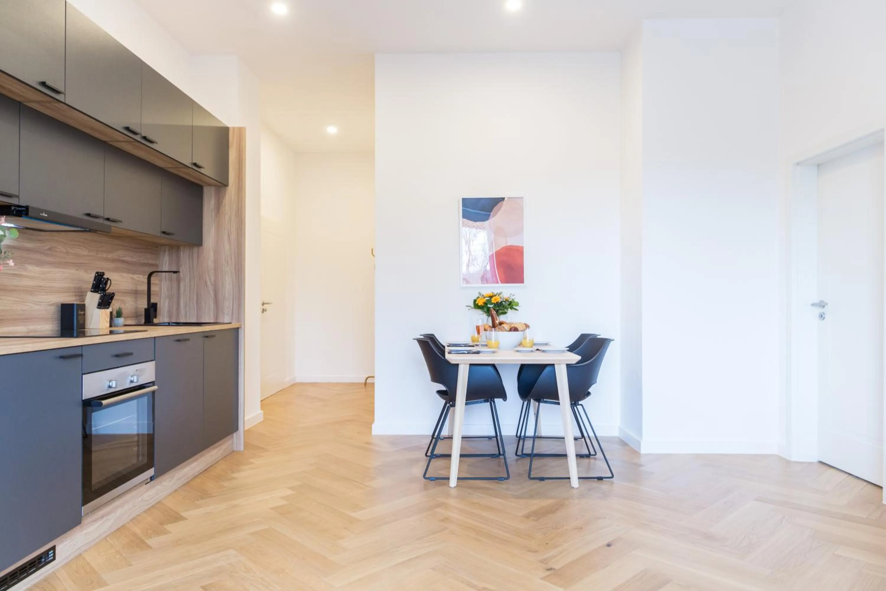 Kitchen or kitchenette in living TIMELESS - Adler Apartments Sasbachwalden