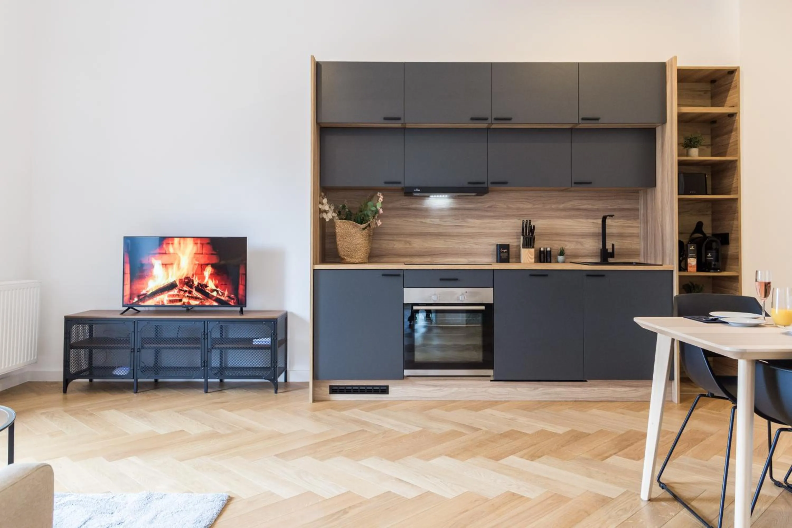 Kitchen or kitchenette in living TIMELESS - Adler Apartments Sasbachwalden