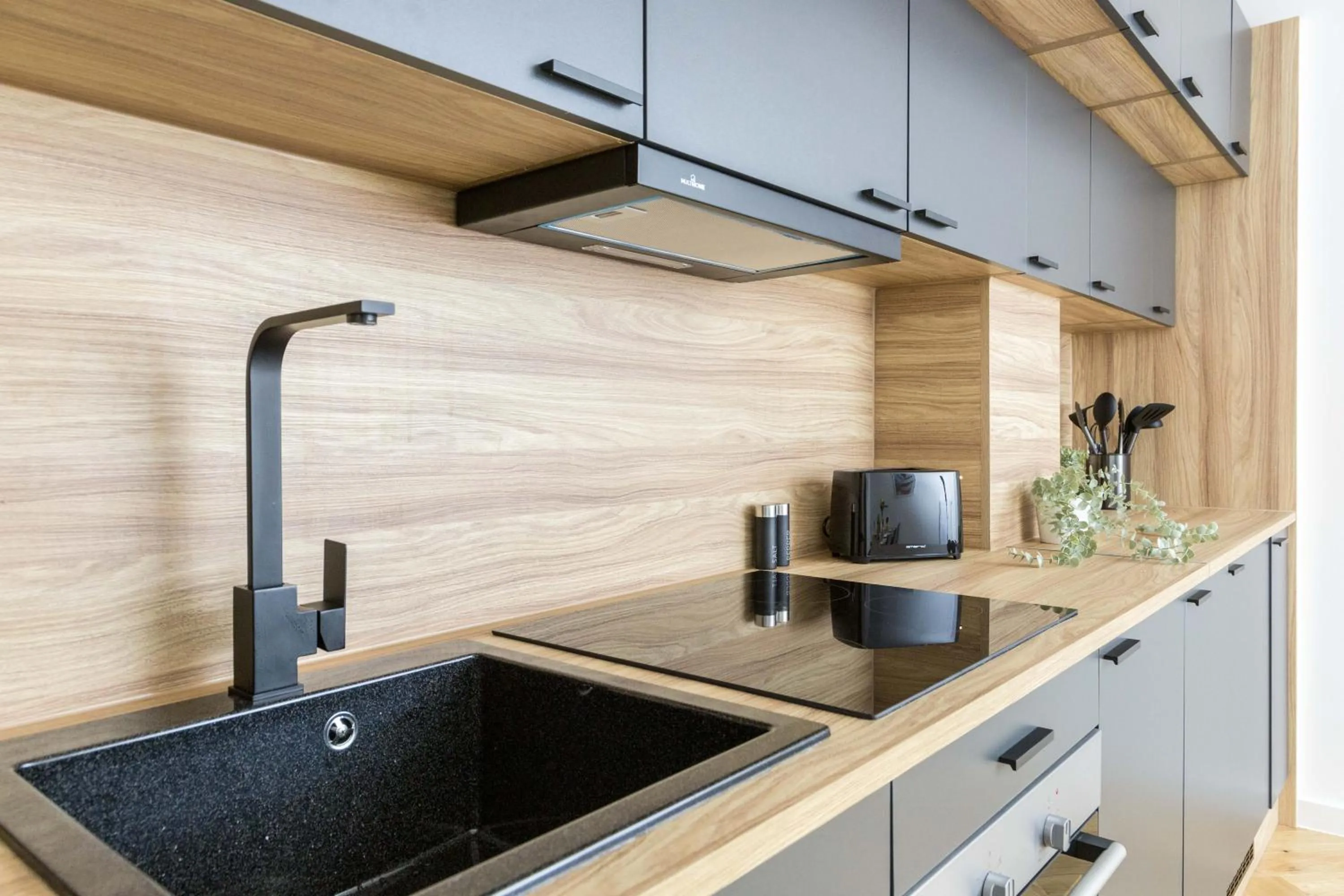 Kitchen or kitchenette in living TIMELESS - Adler Apartments Sasbachwalden