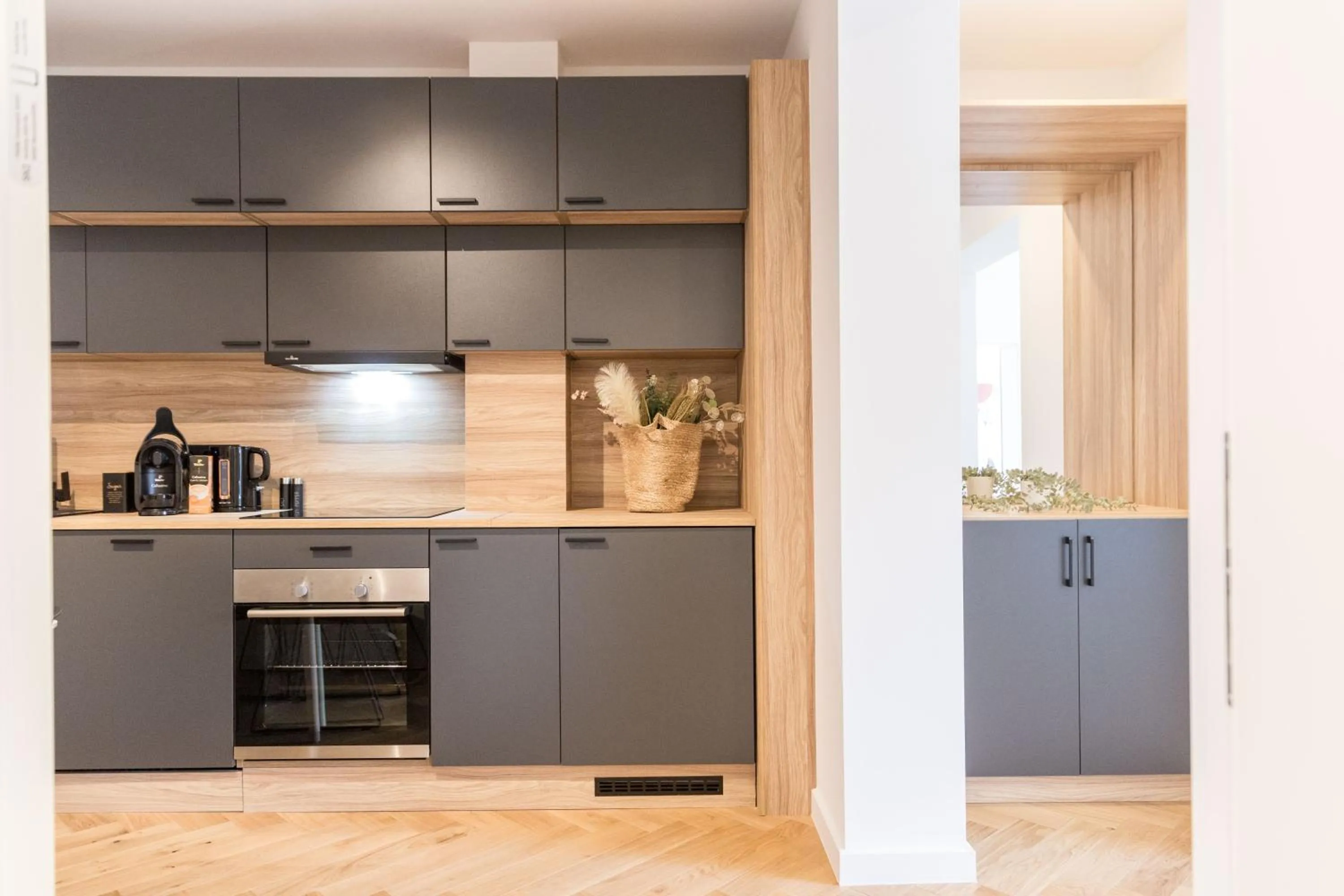 Kitchen or kitchenette in living TIMELESS - Adler Apartments Sasbachwalden