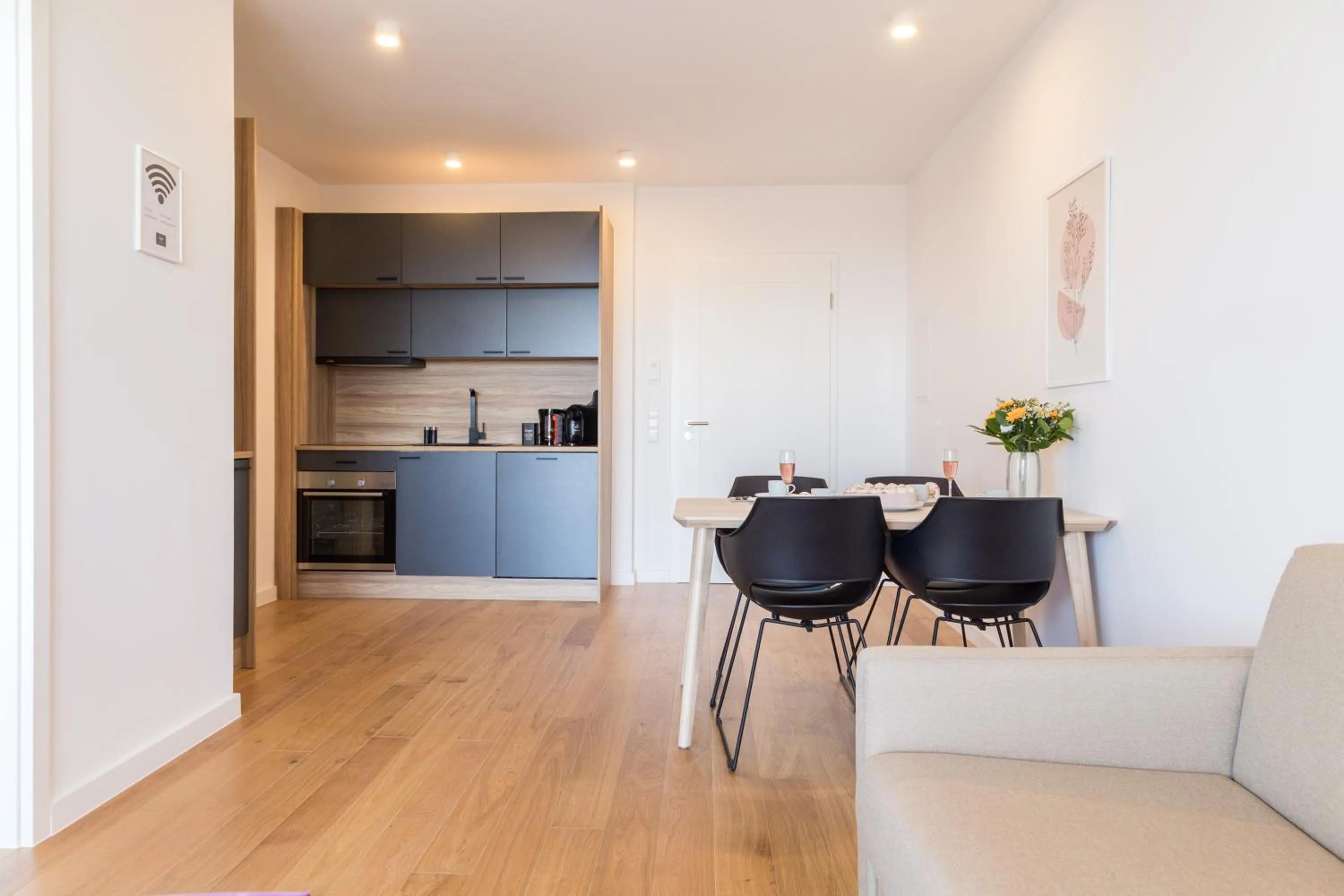Kitchen or kitchenette in living TIMELESS - Adler Apartments Sasbachwalden
