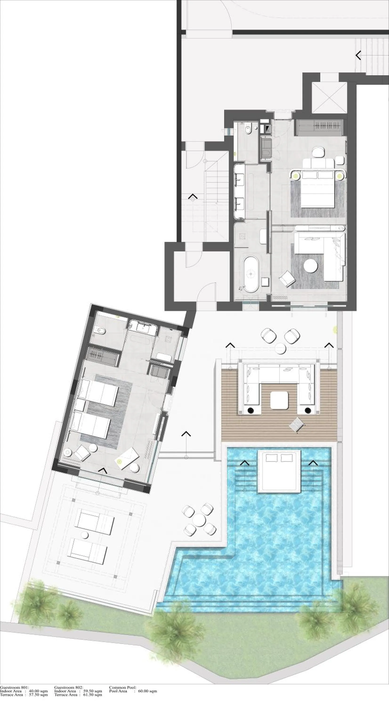 Floor plan in Deos Mykonos - A Myconian Collection Hotel
