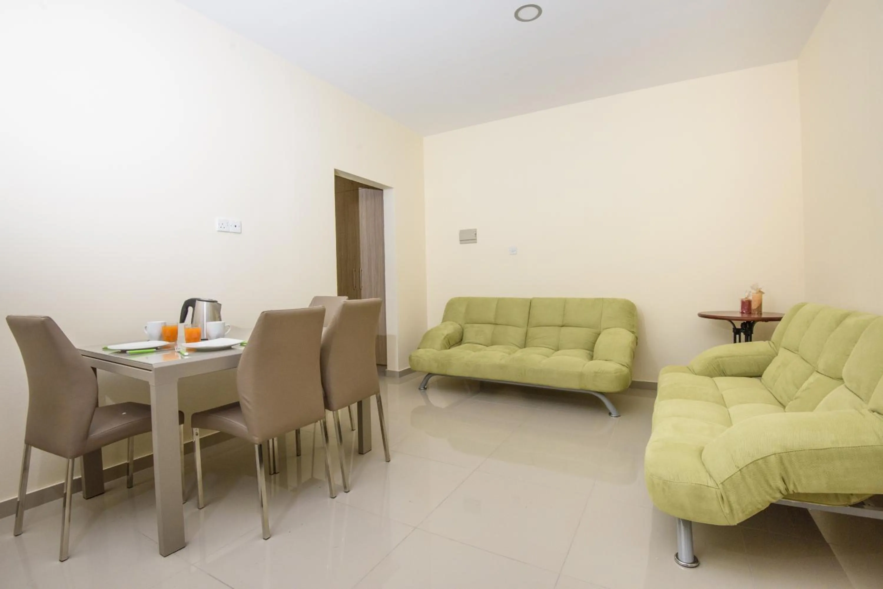 Seating area in Paul Marie Hotel Apartments