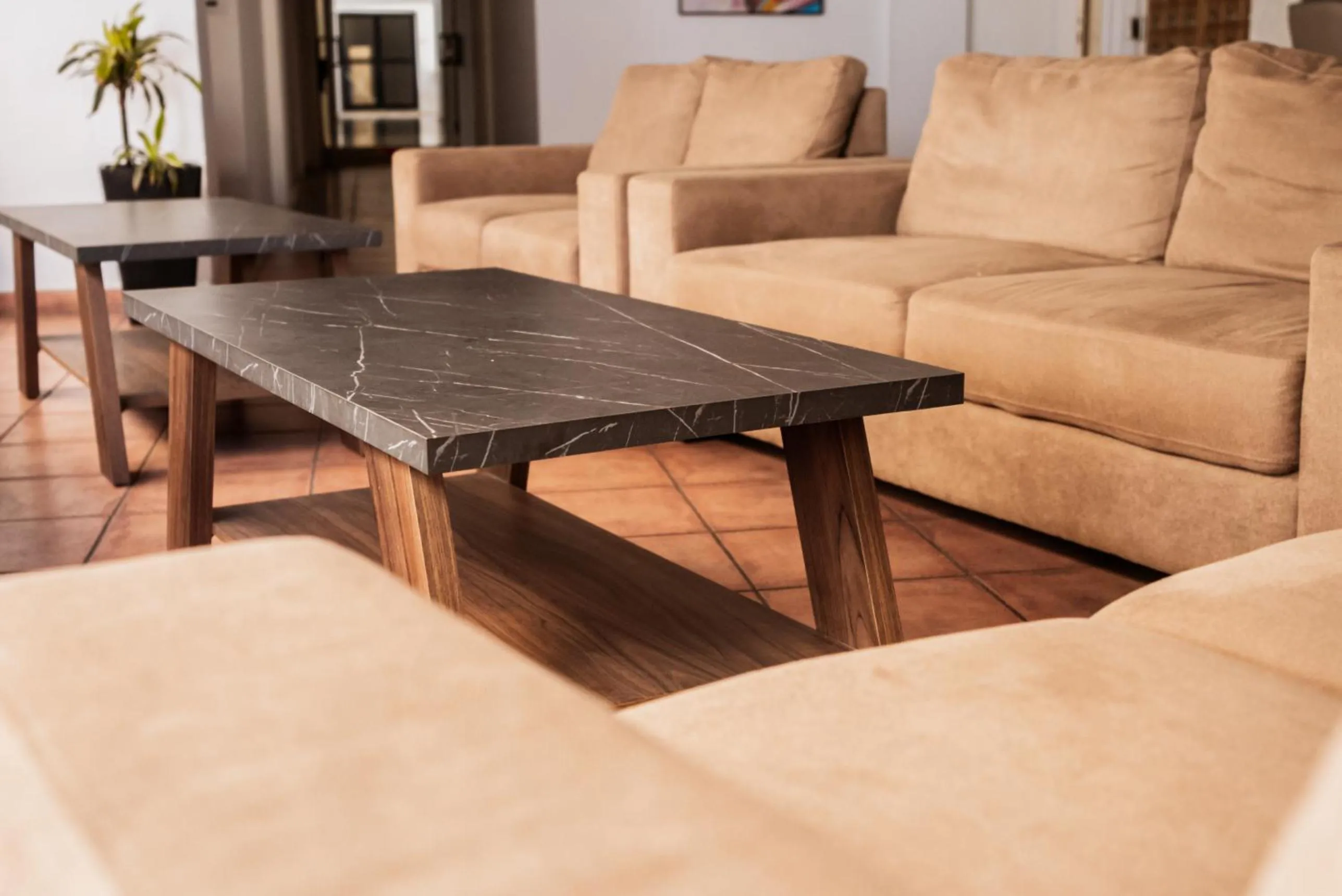 Seating area in Paul Marie Hotel Apartments