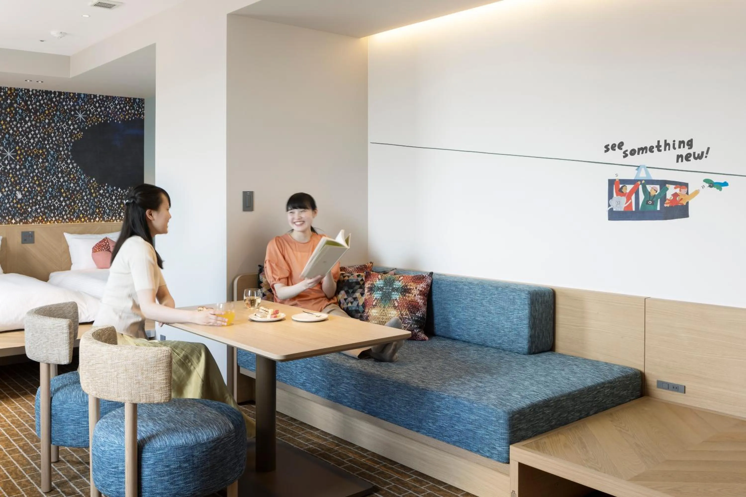 Living room in OMO5 Hakodate by Hoshino Resorts
