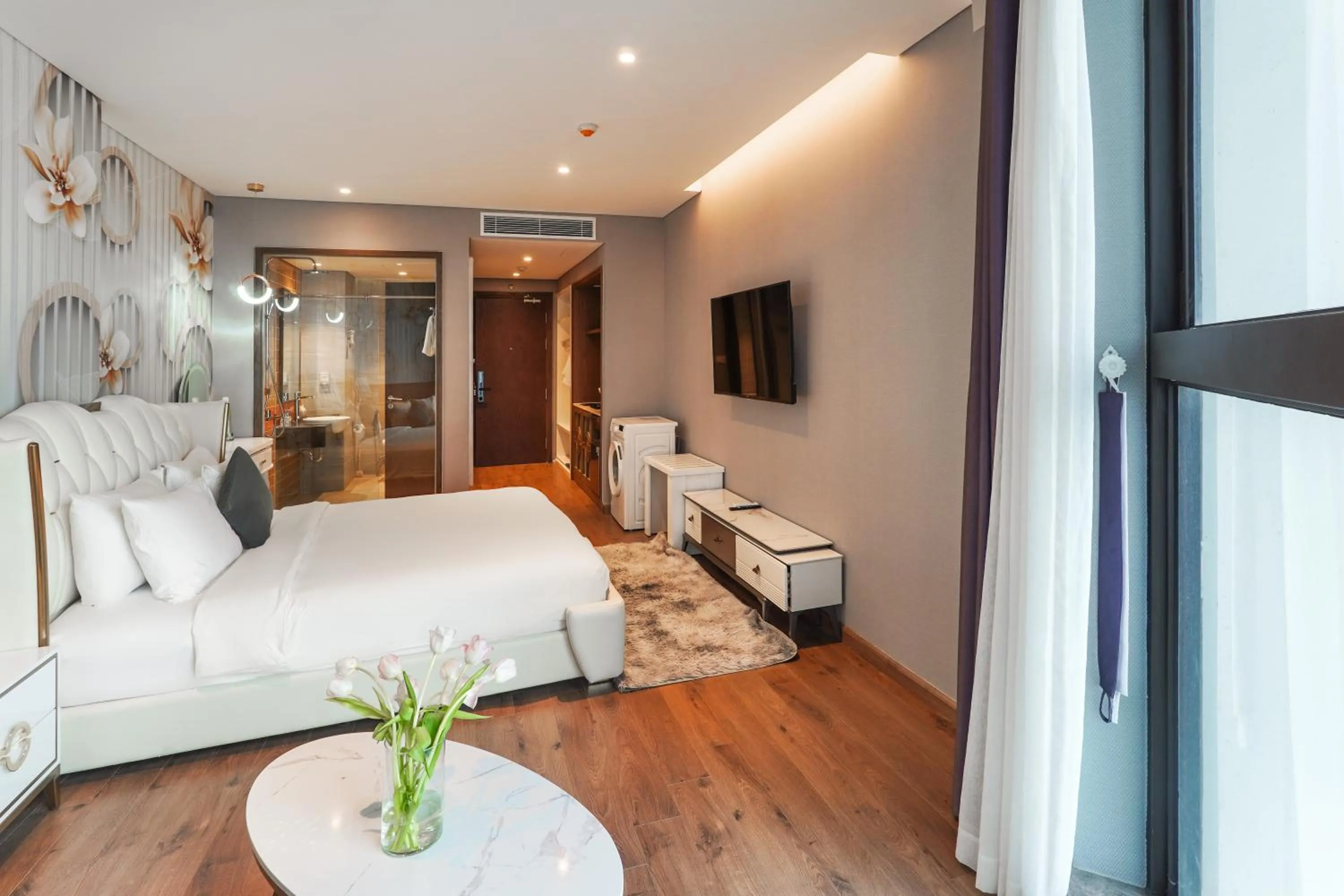 TV and multimedia, Bed in Mandala Apartment & Resort Chambay, Mui Ne - By B4B & S3