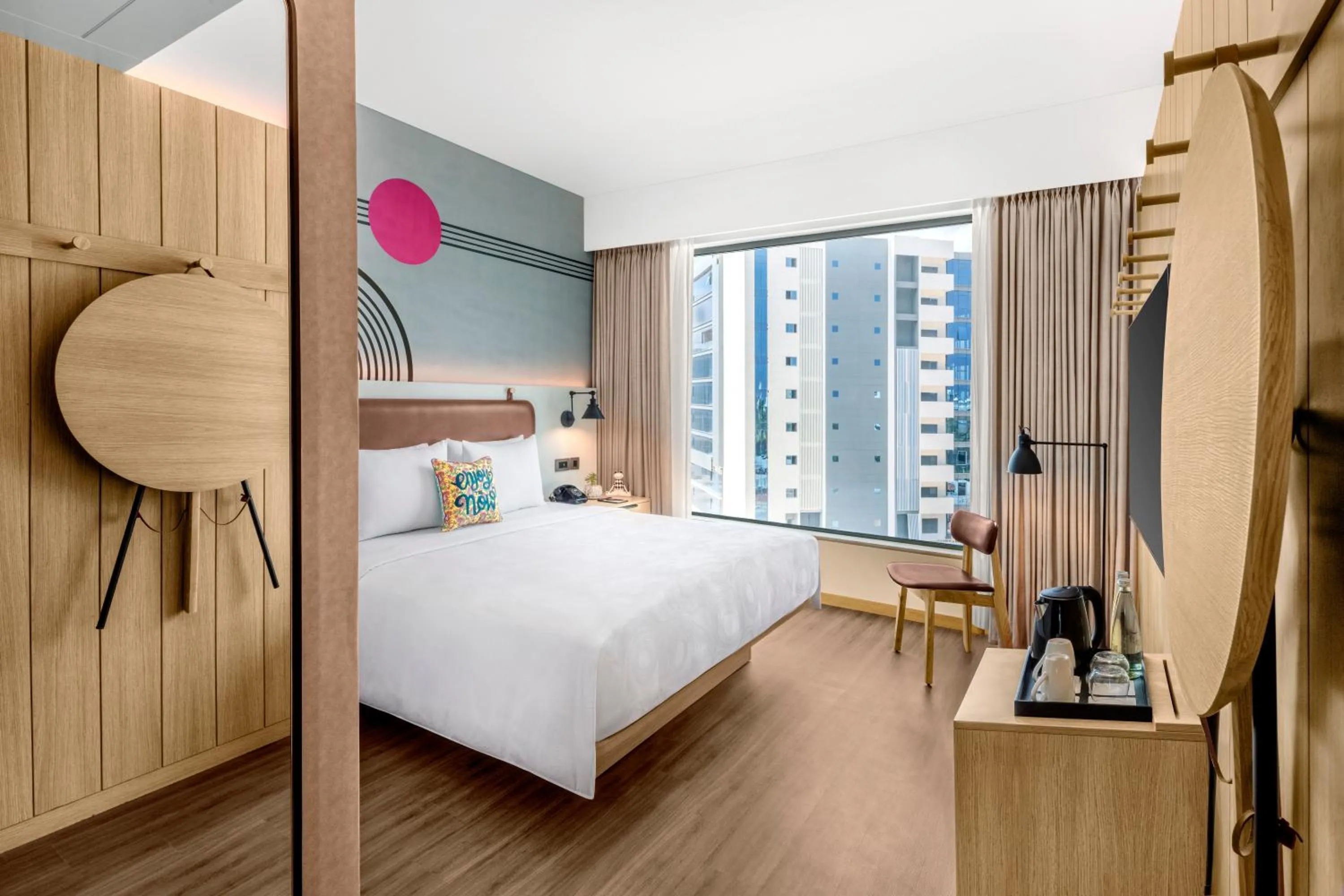 Bedroom, Bed in Moxy Bengaluru Airport Prestige Tech Cloud