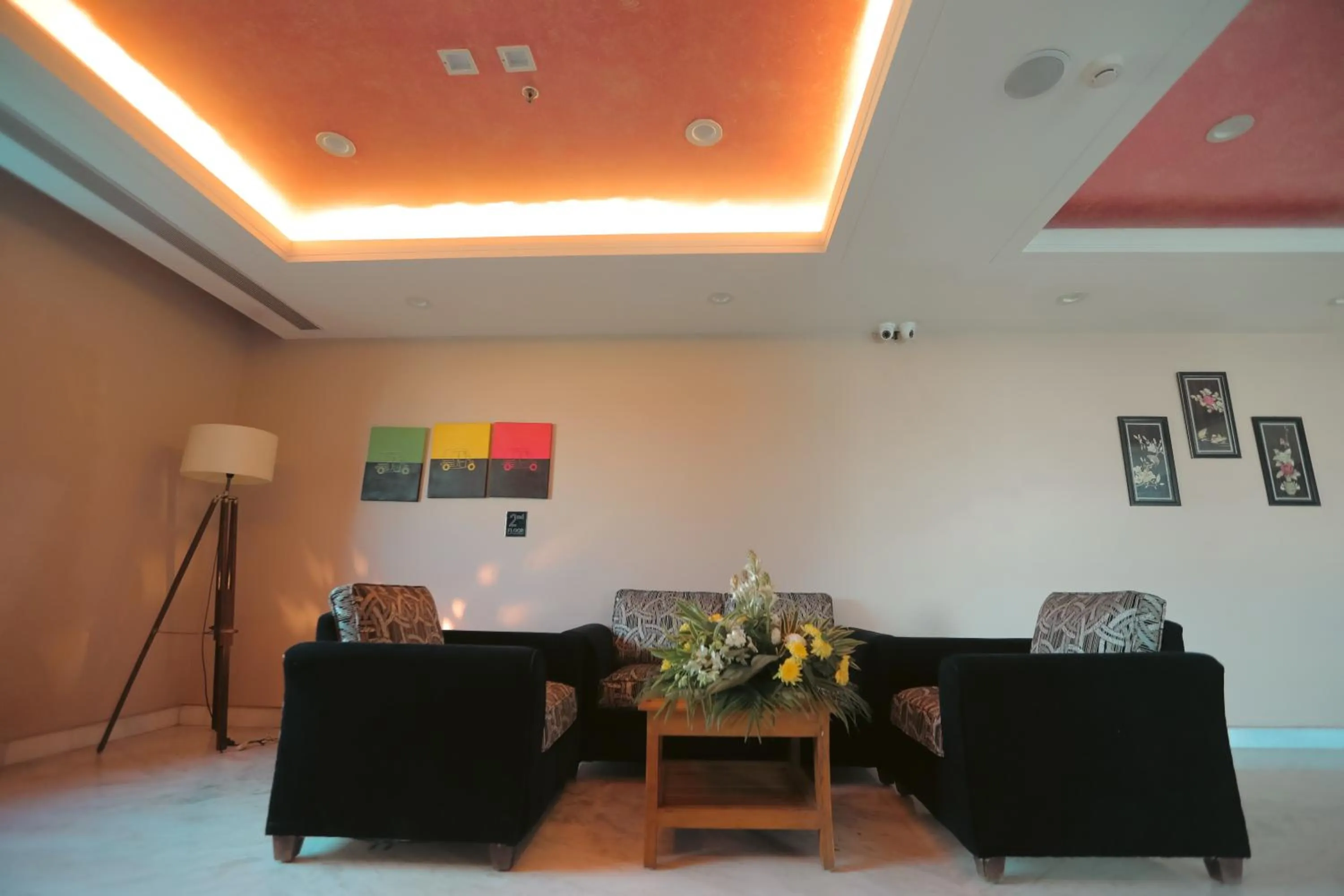 Seating area in Hotel Saffron Leaf