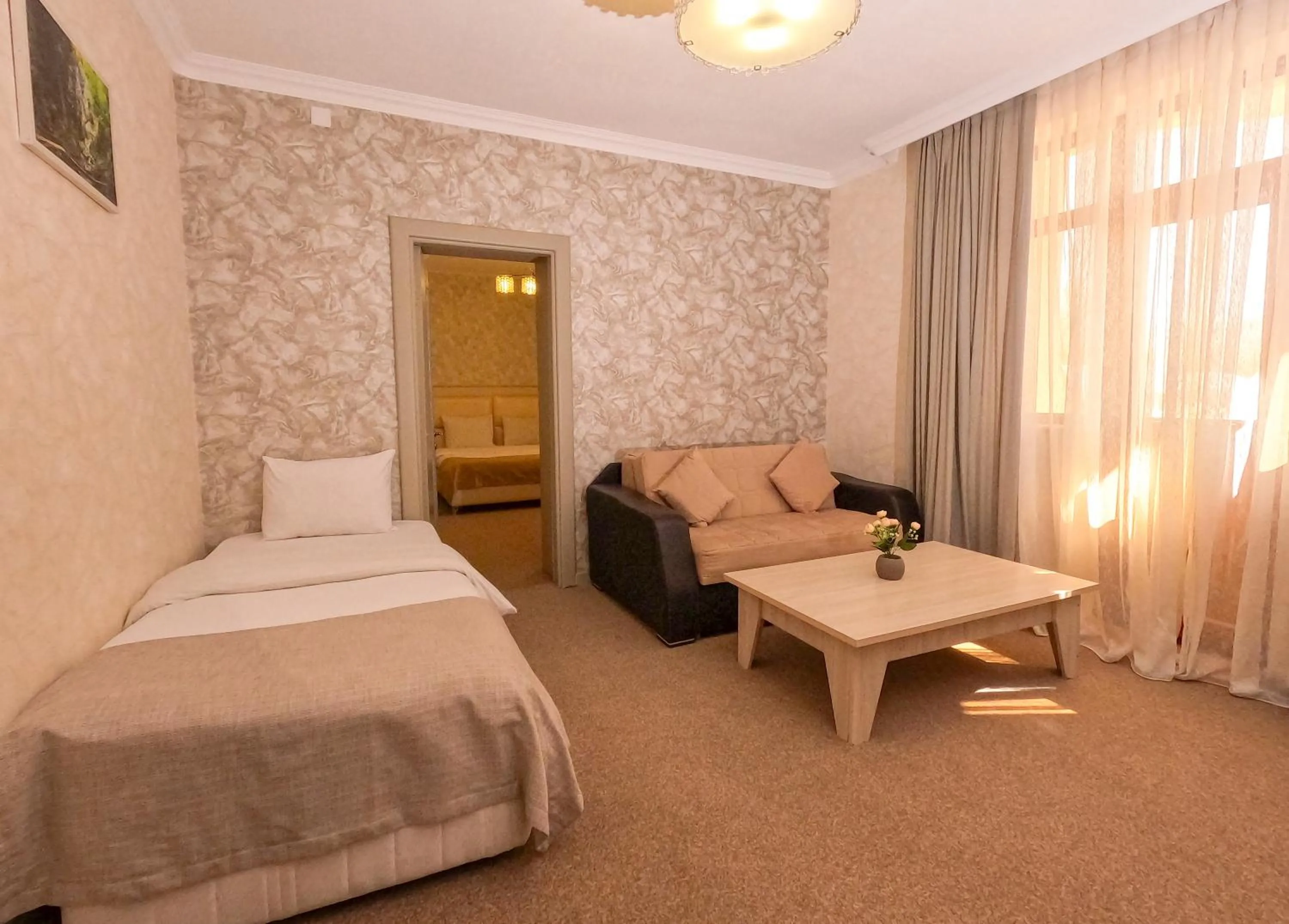 Bed in Gabala Yeddi Gozel Hotel