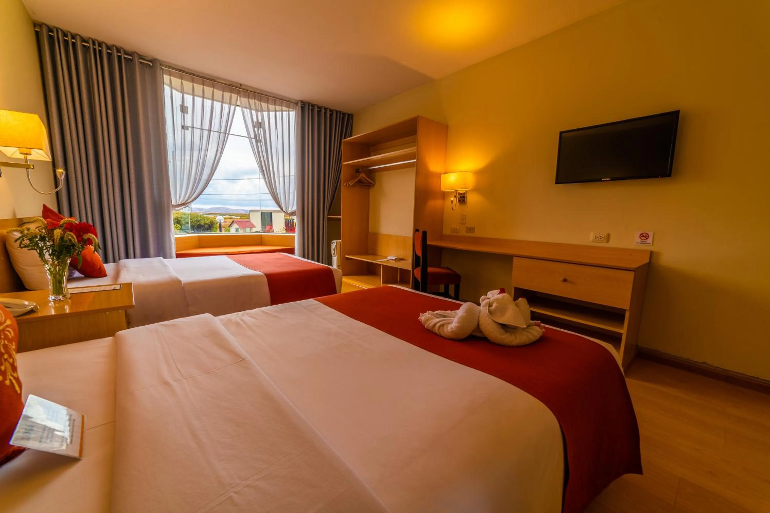 Bed in Lake Titicaca Hotel