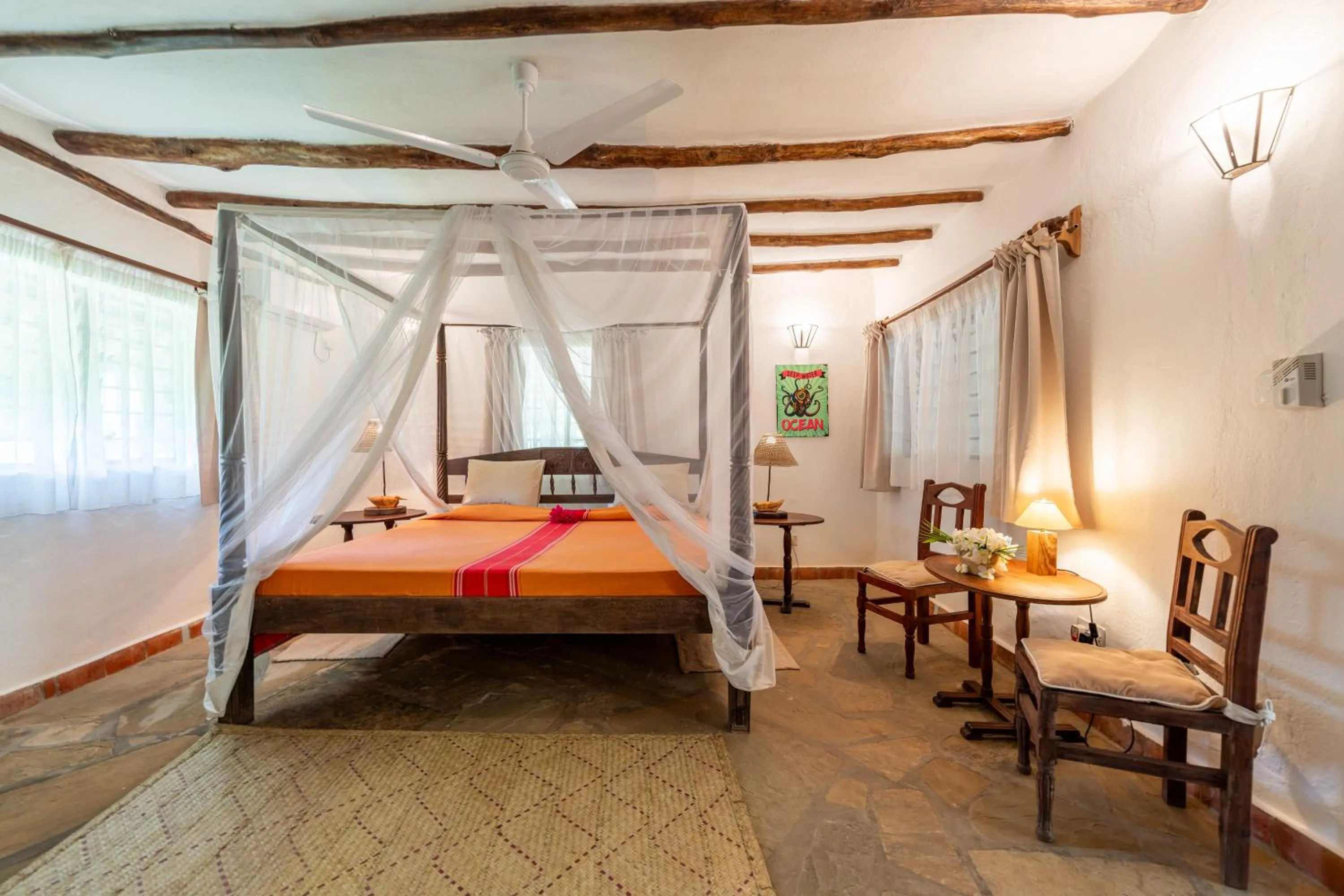 Bed in Diani Marine Divers Village