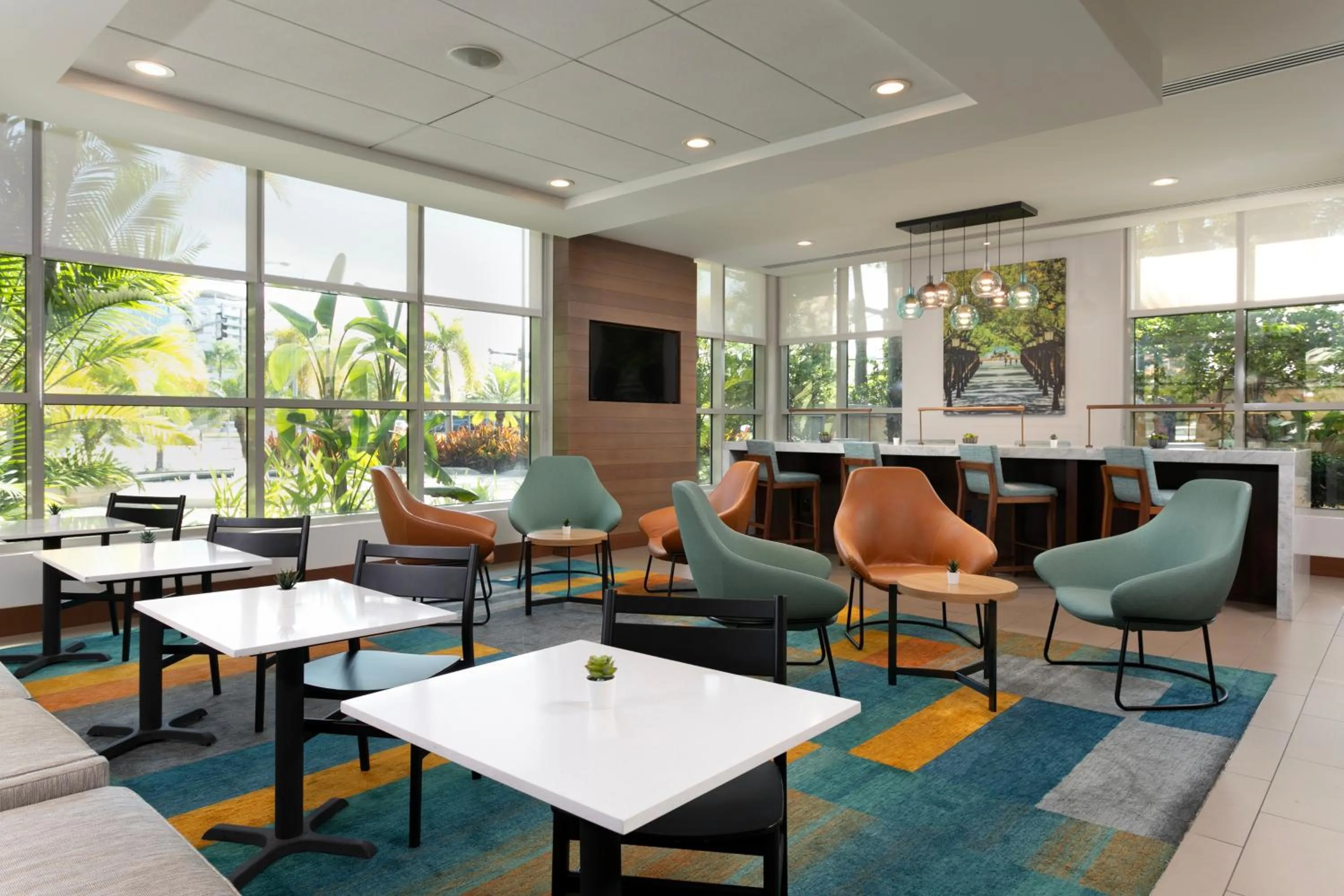 Seating area in Hyatt House San Juan