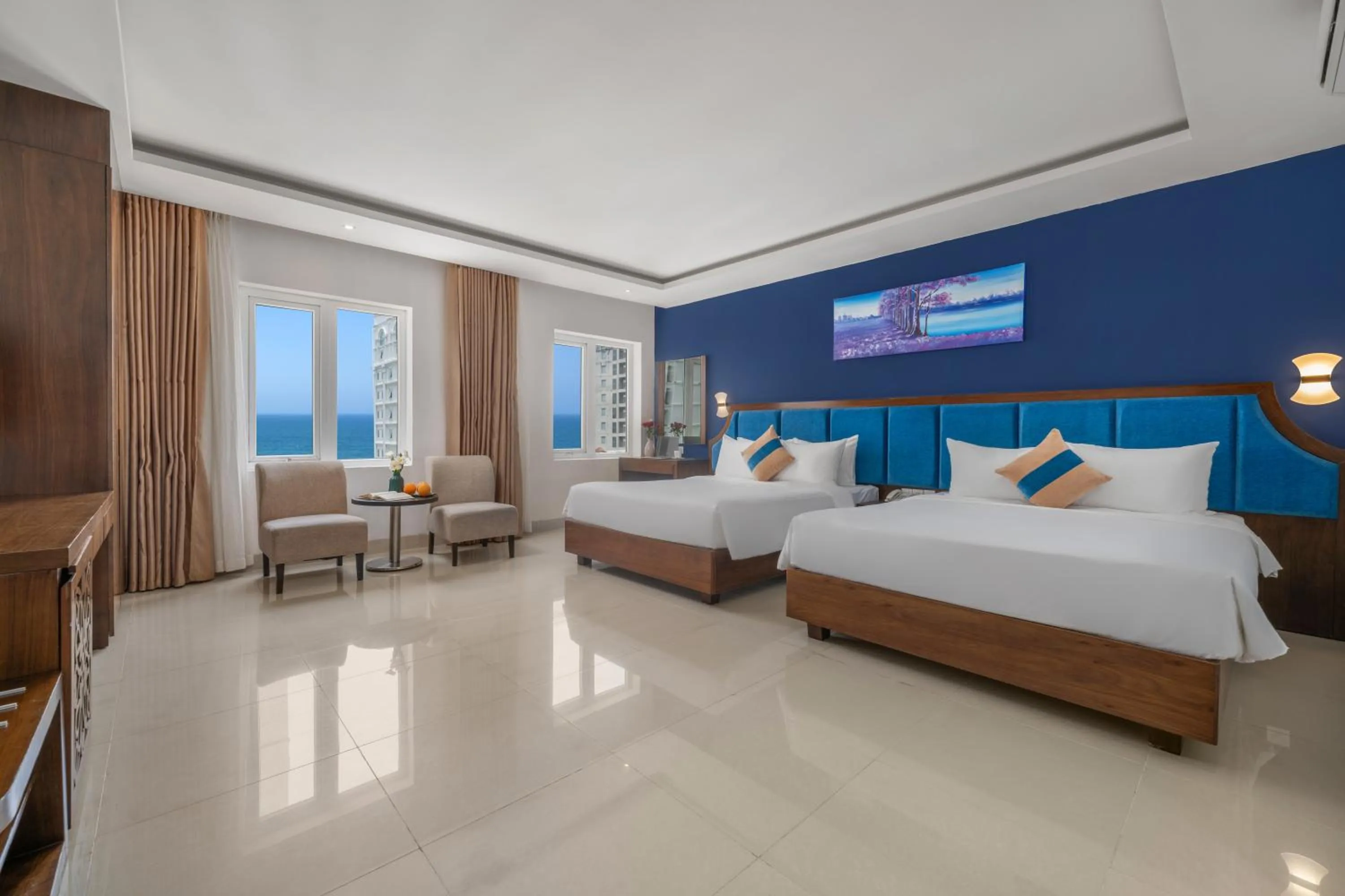 View (from property/room), Bed in TGT BEACH HOTEL