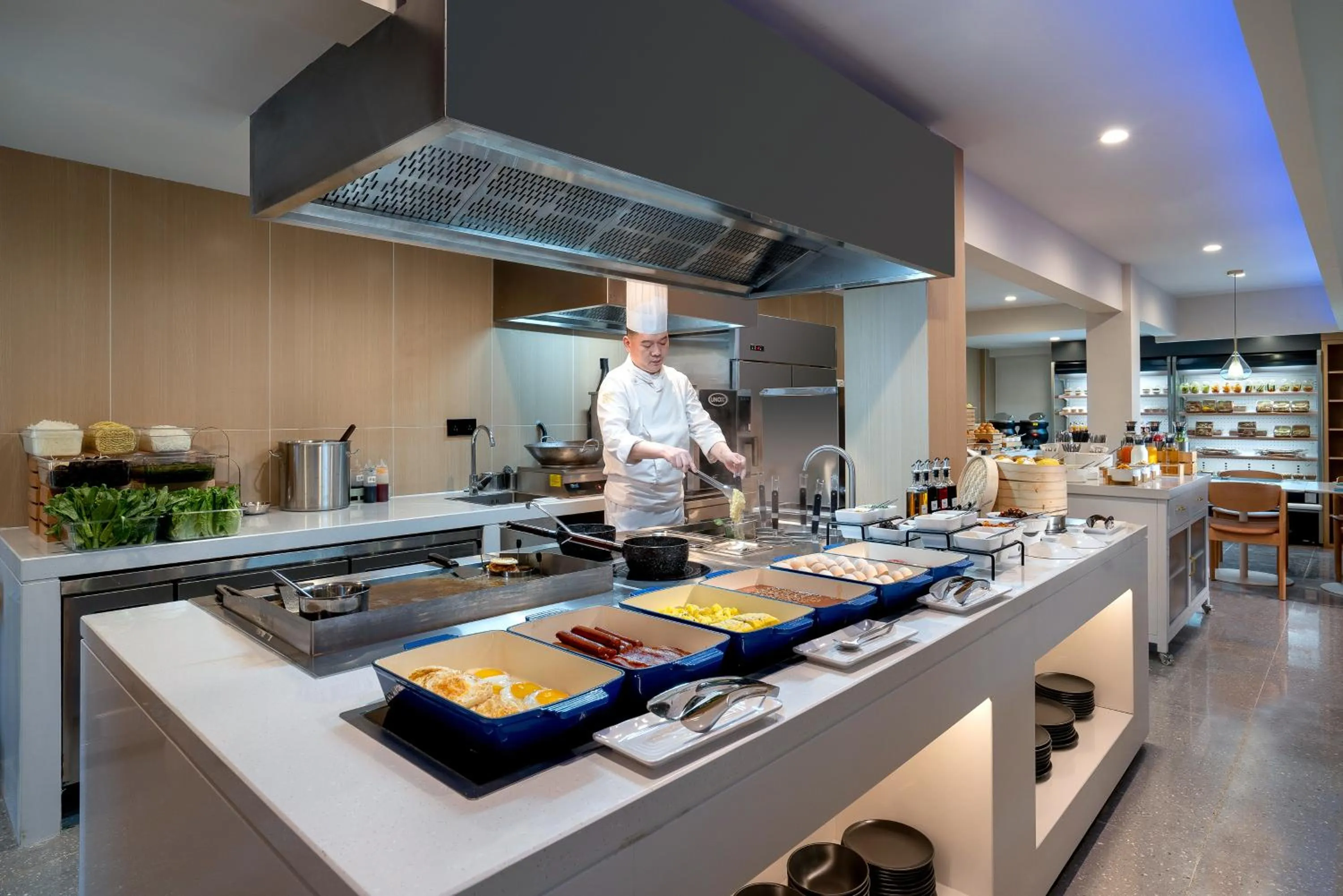 Buffet breakfast in CYBO Station SSAW Shangpin Hotel Luohu Shenzhen