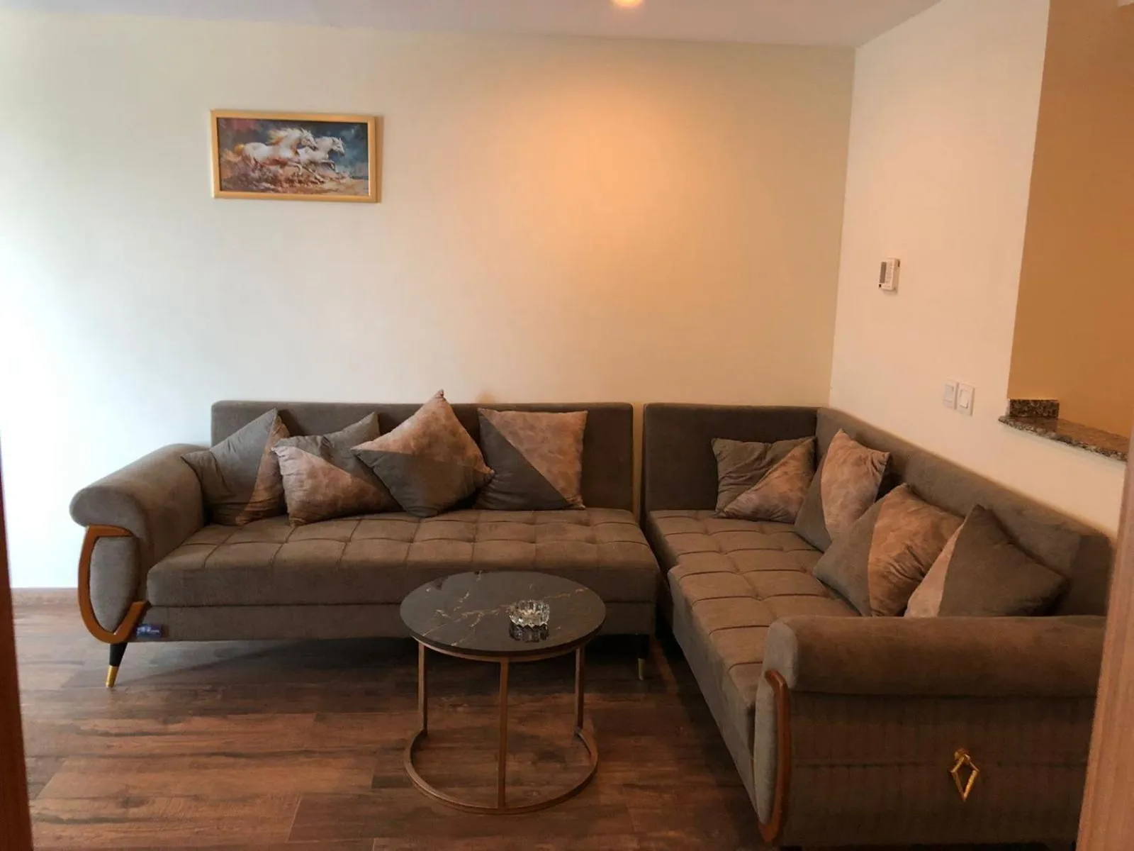 Living room in The Centaurus Apartments