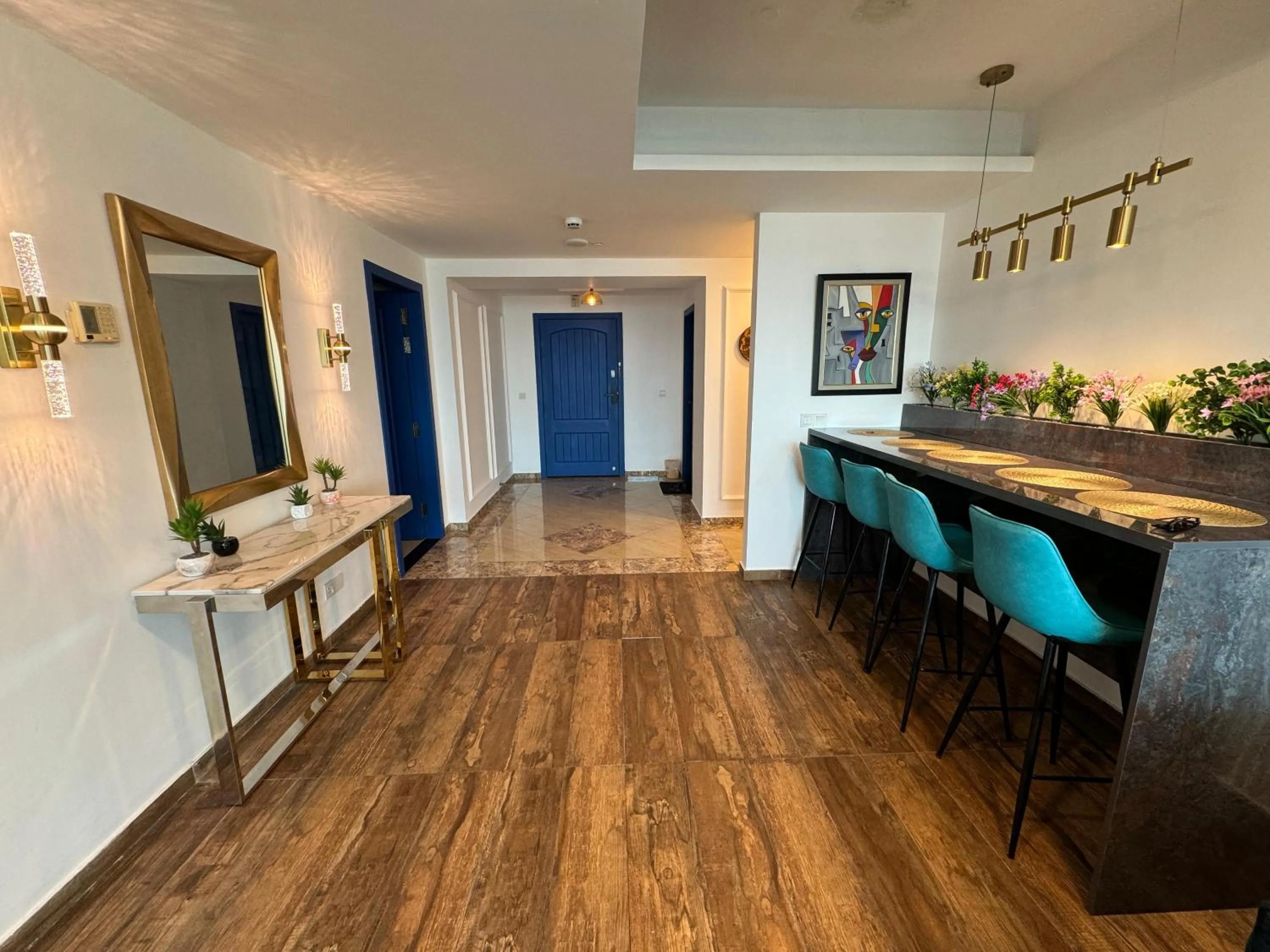 Living room in The Centaurus Apartments