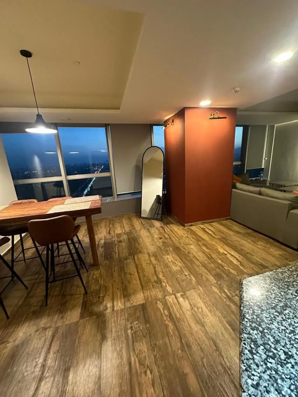 Living room in The Centaurus Apartments