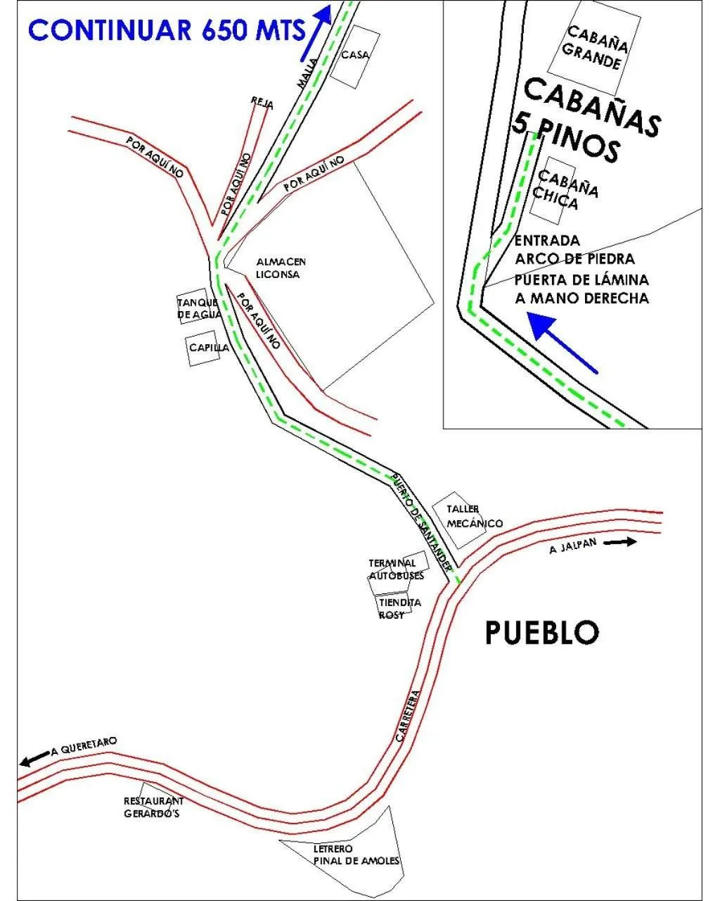 Location in Cabañas 5 Pinos