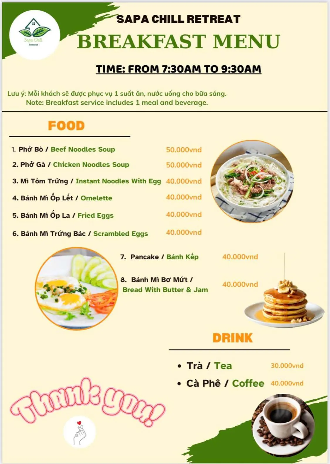 Restaurant/places to eat in Sapa Chill Retreat