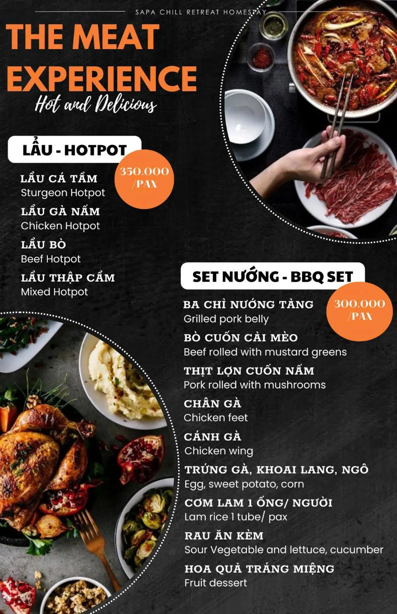 Food and drinks in Sapa Chill Retreat